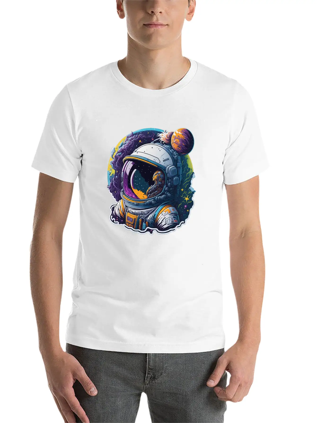 Astronaut Lost Planets Space Lightweight Cotton T-Shirt – Daily Comfort Graphic Shirt