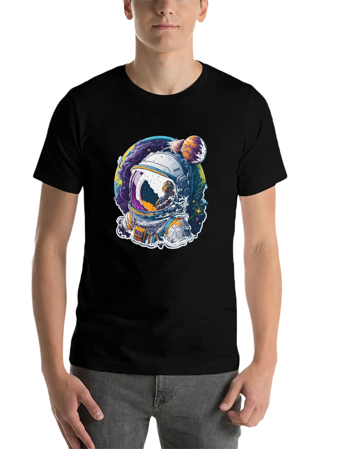 Astronaut Lost Planets Space Lightweight Cotton T-Shirt – Daily Comfort Graphic Shirt
