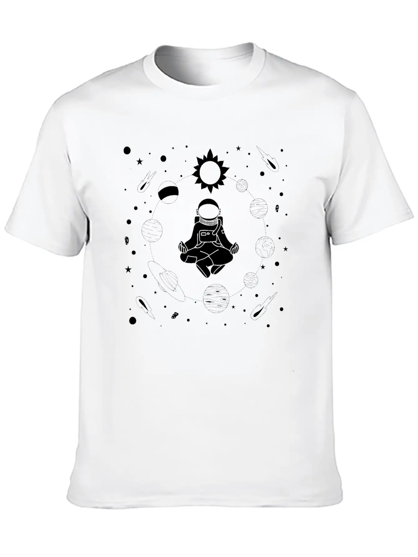 Astronaut Meditation Unisex Casual T-Shirt – Clean Design For Daily Comfort