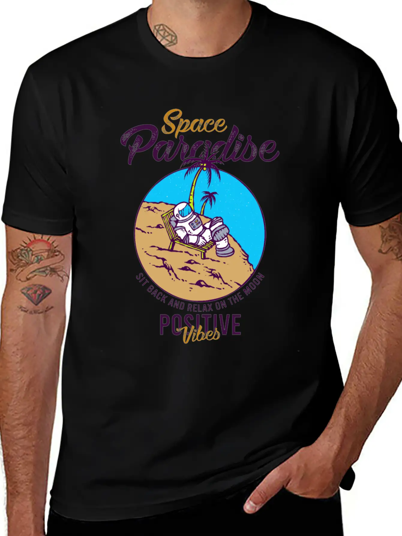 Astronaut Relax Moon With Beach View Paradise 80s Soft Cotton Short Sleeve Tee – Unisex Wardrobe Staple