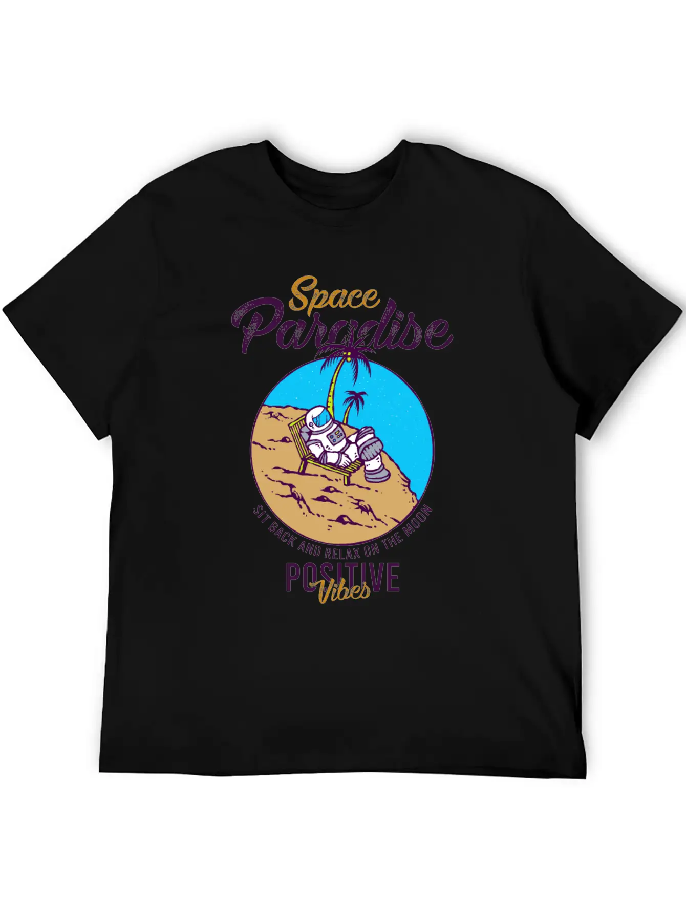 Astronaut Relax Moon With Beach View Paradise 80s Soft Cotton Short Sleeve Tee – Unisex Wardrobe Staple
