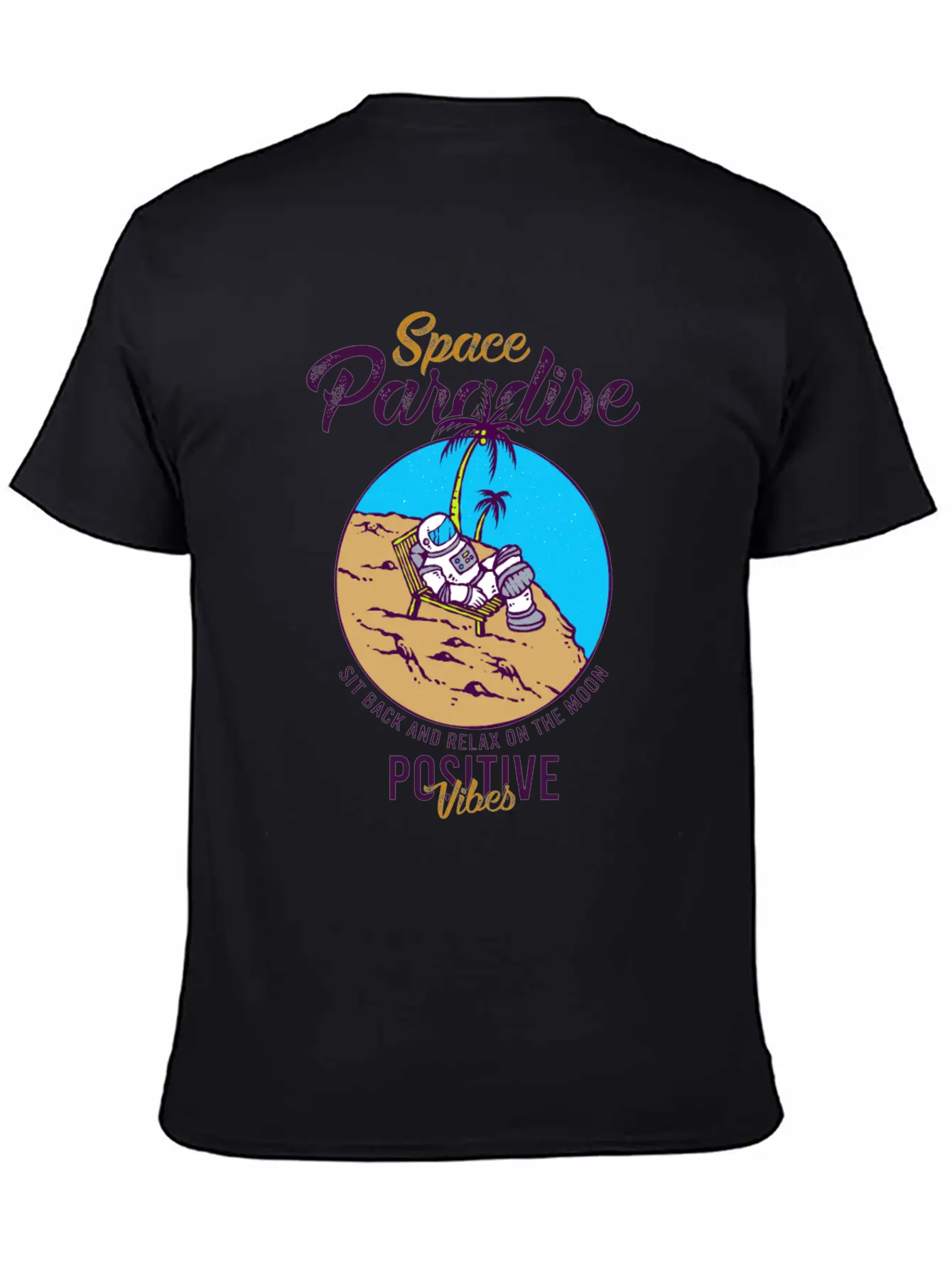 Astronaut Relax Moon With Beach View Paradise 80s Soft Cotton Short Sleeve Tee – Unisex Wardrobe Staple
