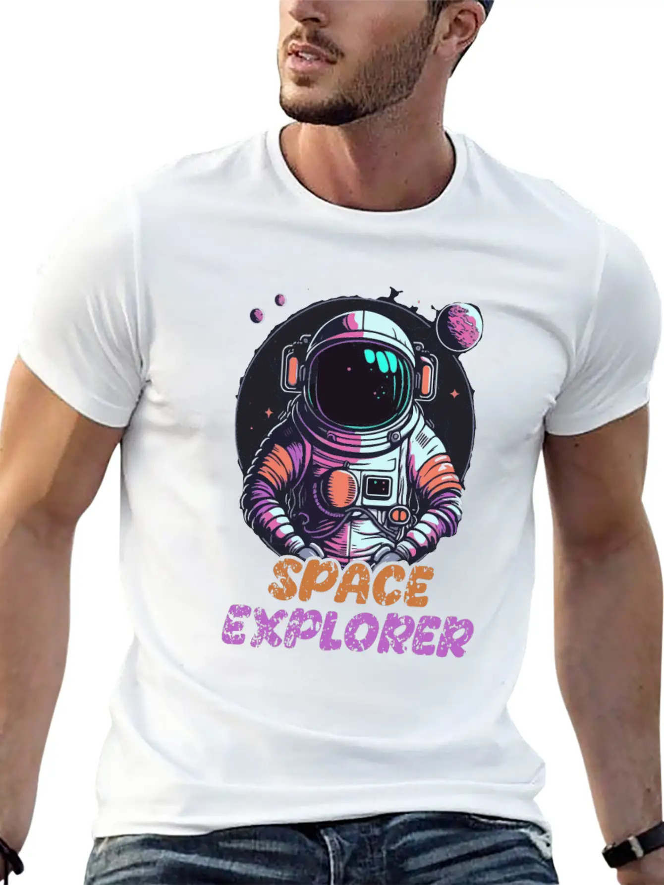 Astronaut Space Explorer Basic Graphic T-Shirt – Daily Comfort In Soft Cotton