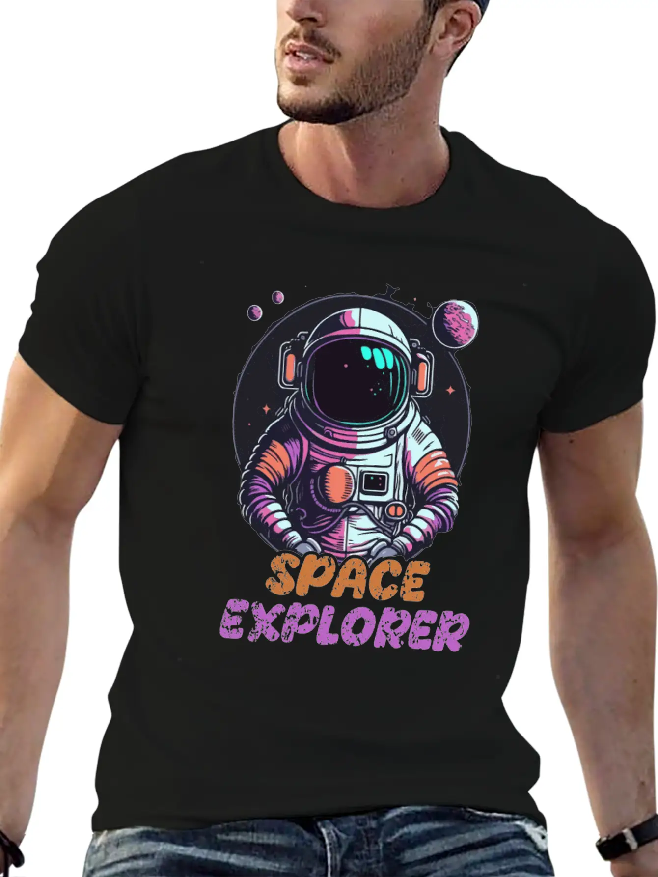 Astronaut Space Explorer Basic Graphic T-Shirt – Daily Comfort In Soft Cotton