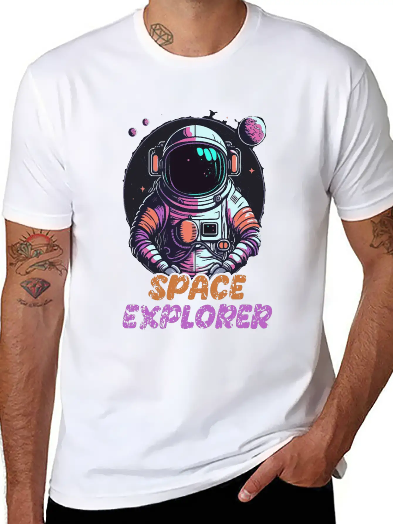Astronaut Space Explorer Basic Graphic T-Shirt – Daily Comfort In Soft Cotton