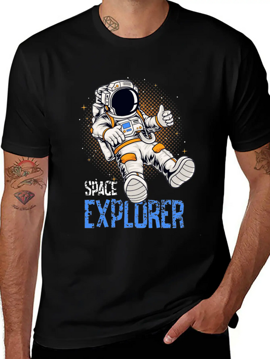 Astronaut Space Explorer Lightweight Cotton T-Shirt – Daily Comfort Graphic Shirt