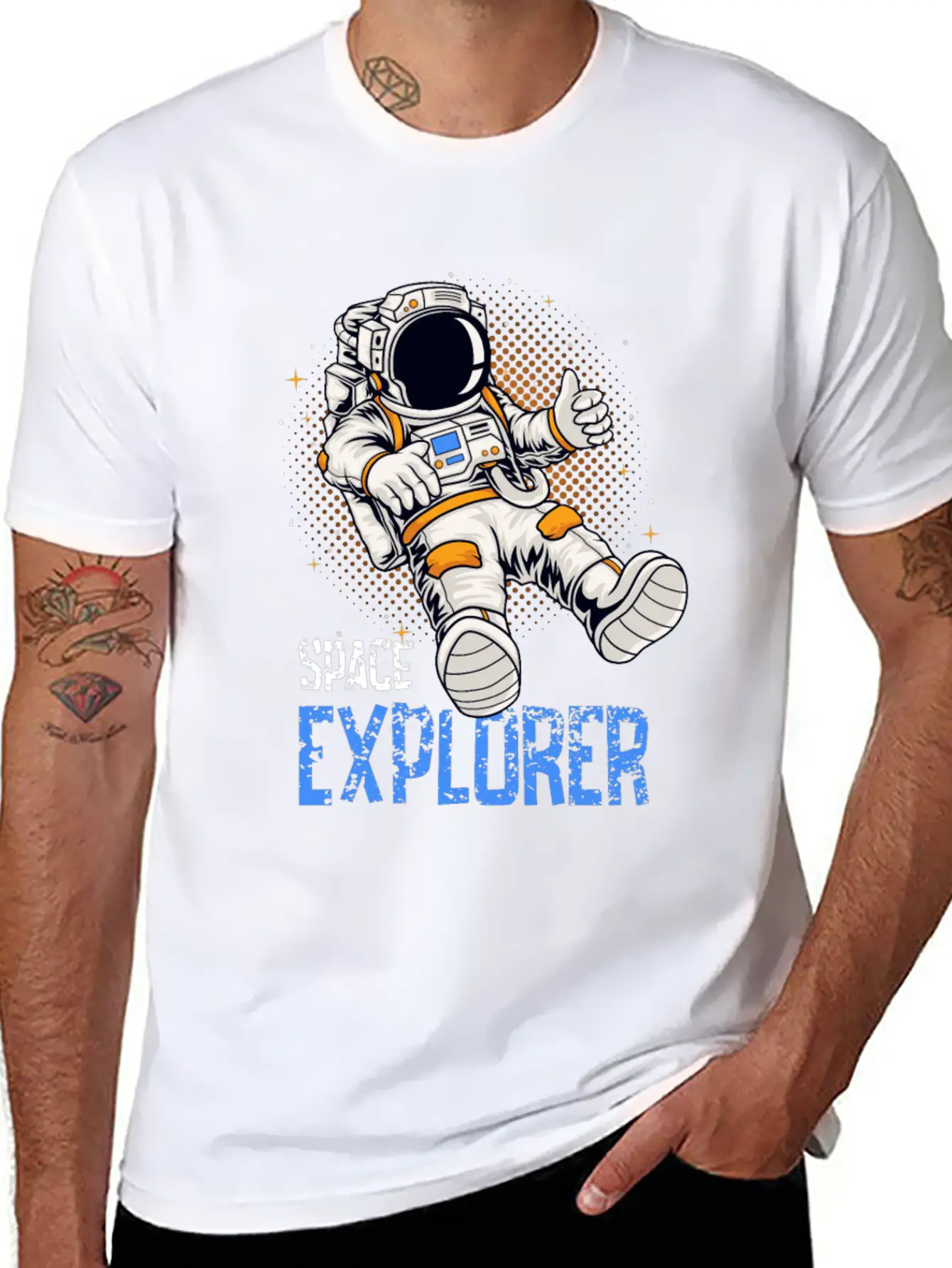 Astronaut Space Explorer Lightweight Cotton T-Shirt – Daily Comfort Graphic Shirt