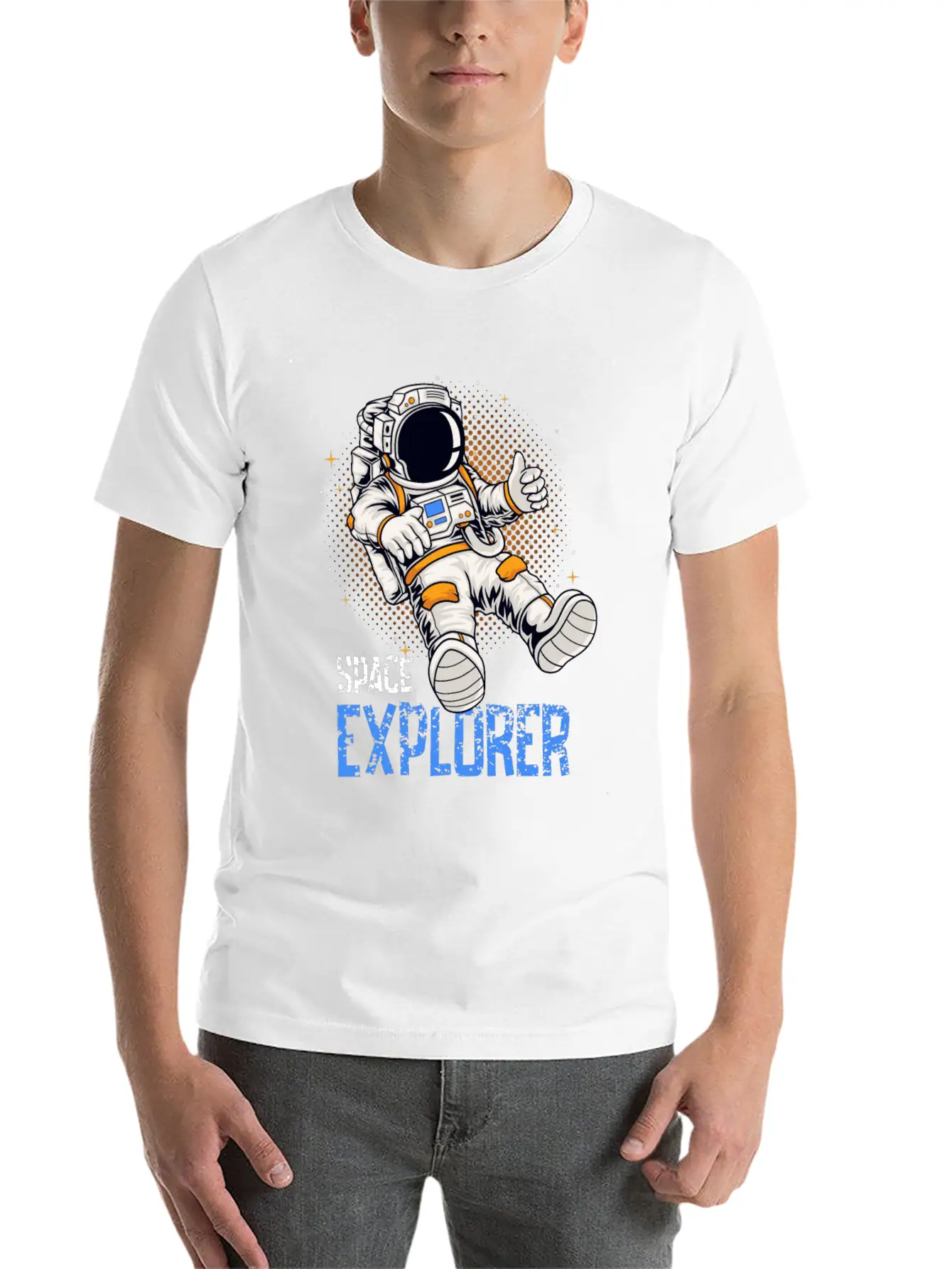 Astronaut Space Explorer Lightweight Cotton T-Shirt – Daily Comfort Graphic Shirt