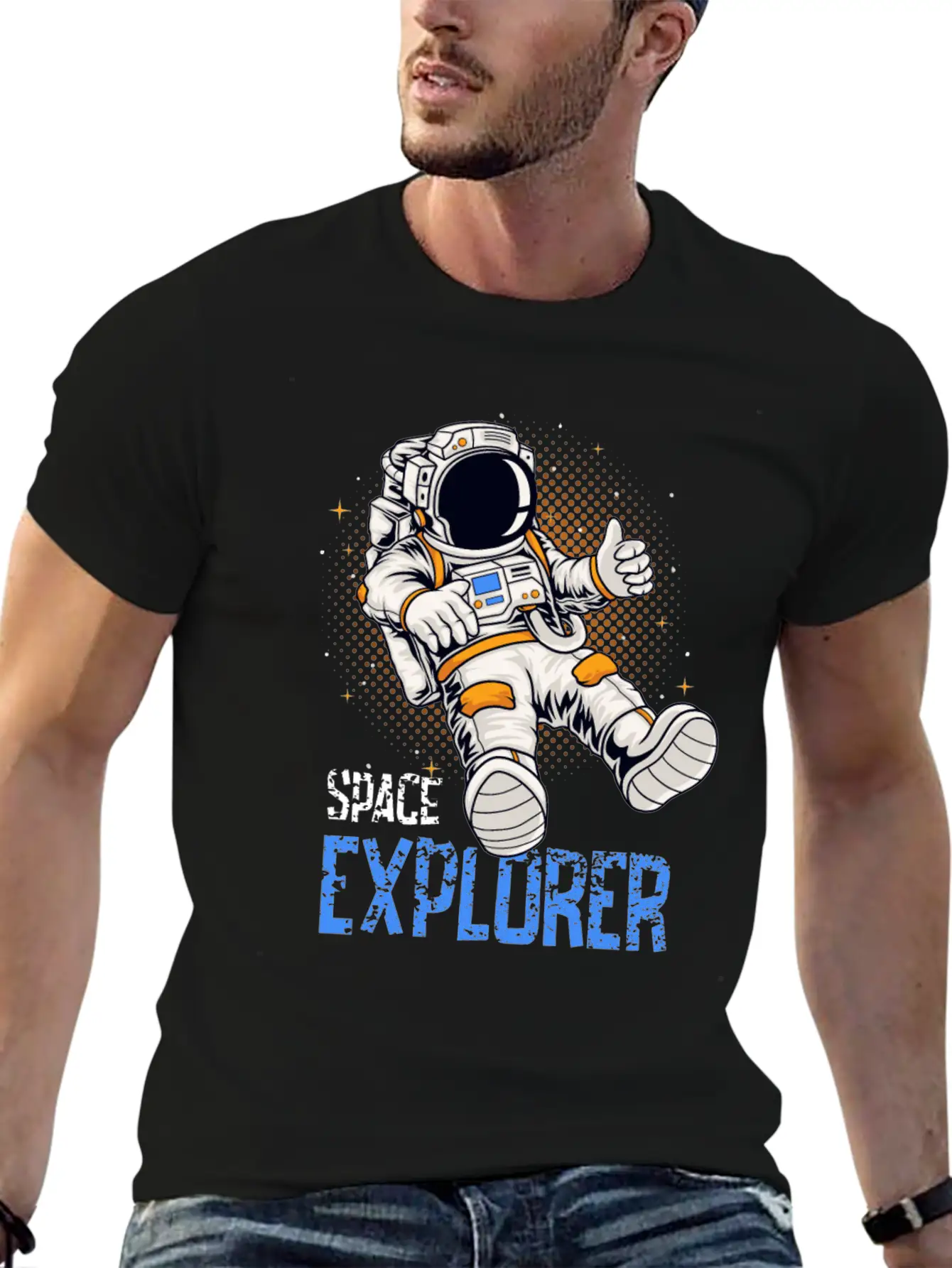 Astronaut Space Explorer Lightweight Cotton T-Shirt – Daily Comfort Graphic Shirt