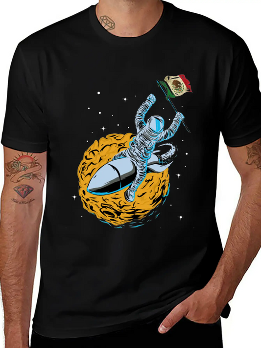 Astronaut Space Flag Mexiko Unisex Casual T-Shirt – Clean Design For Daily Comfort