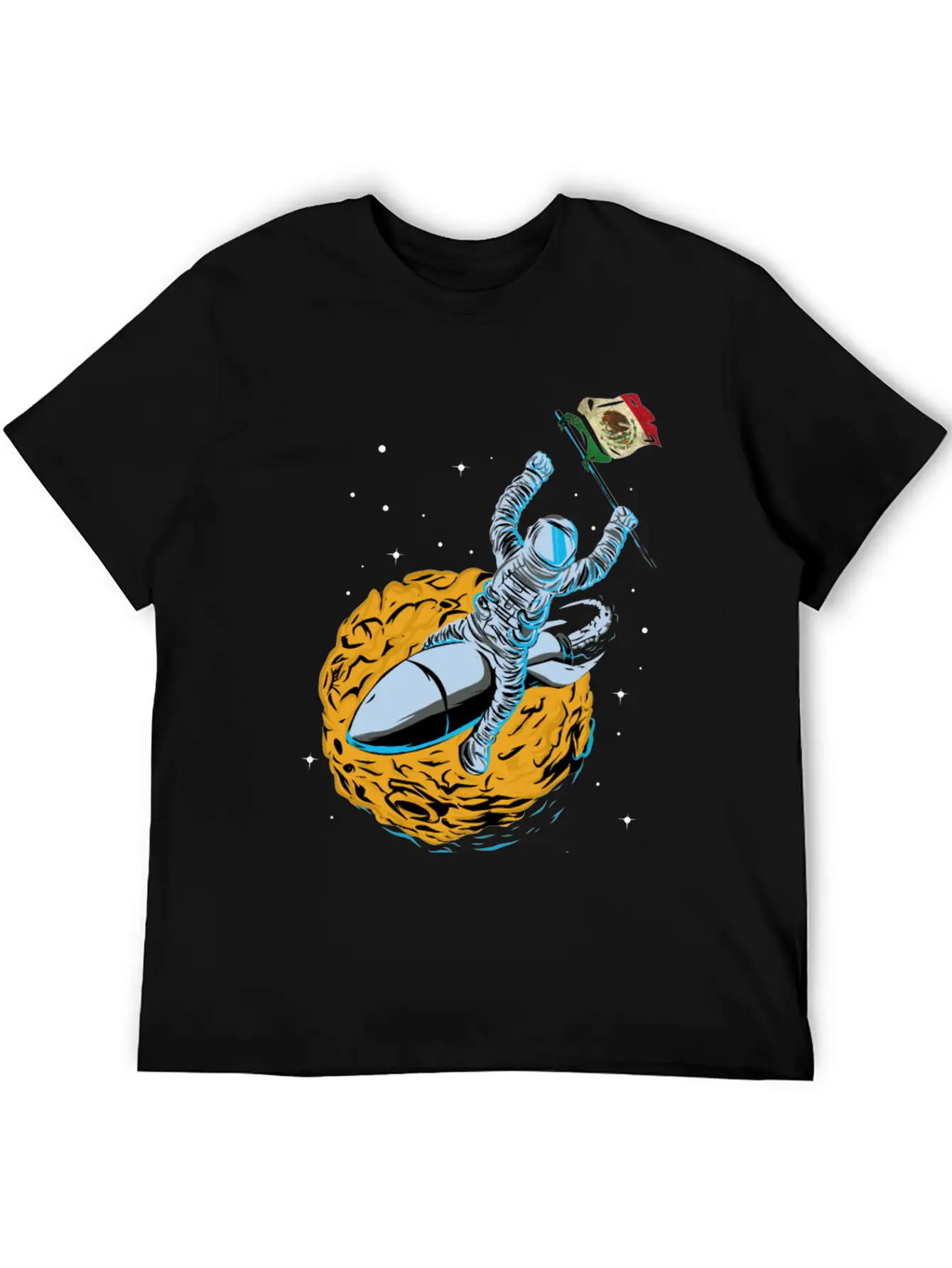 Astronaut Space Flag Mexiko Unisex Casual T-Shirt – Clean Design For Daily Comfort