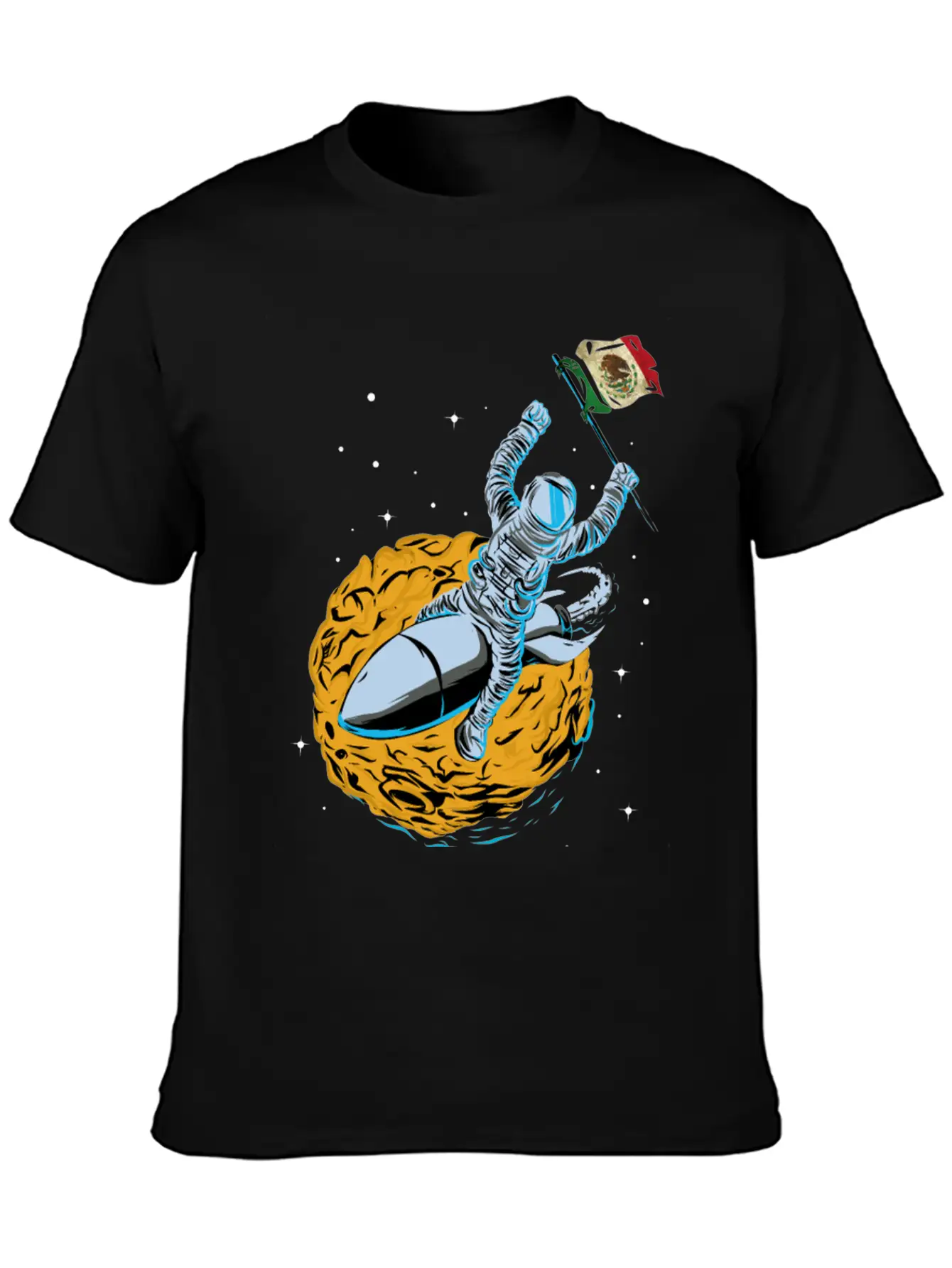 Astronaut Space Flag Mexiko Unisex Casual T-Shirt – Clean Design For Daily Comfort