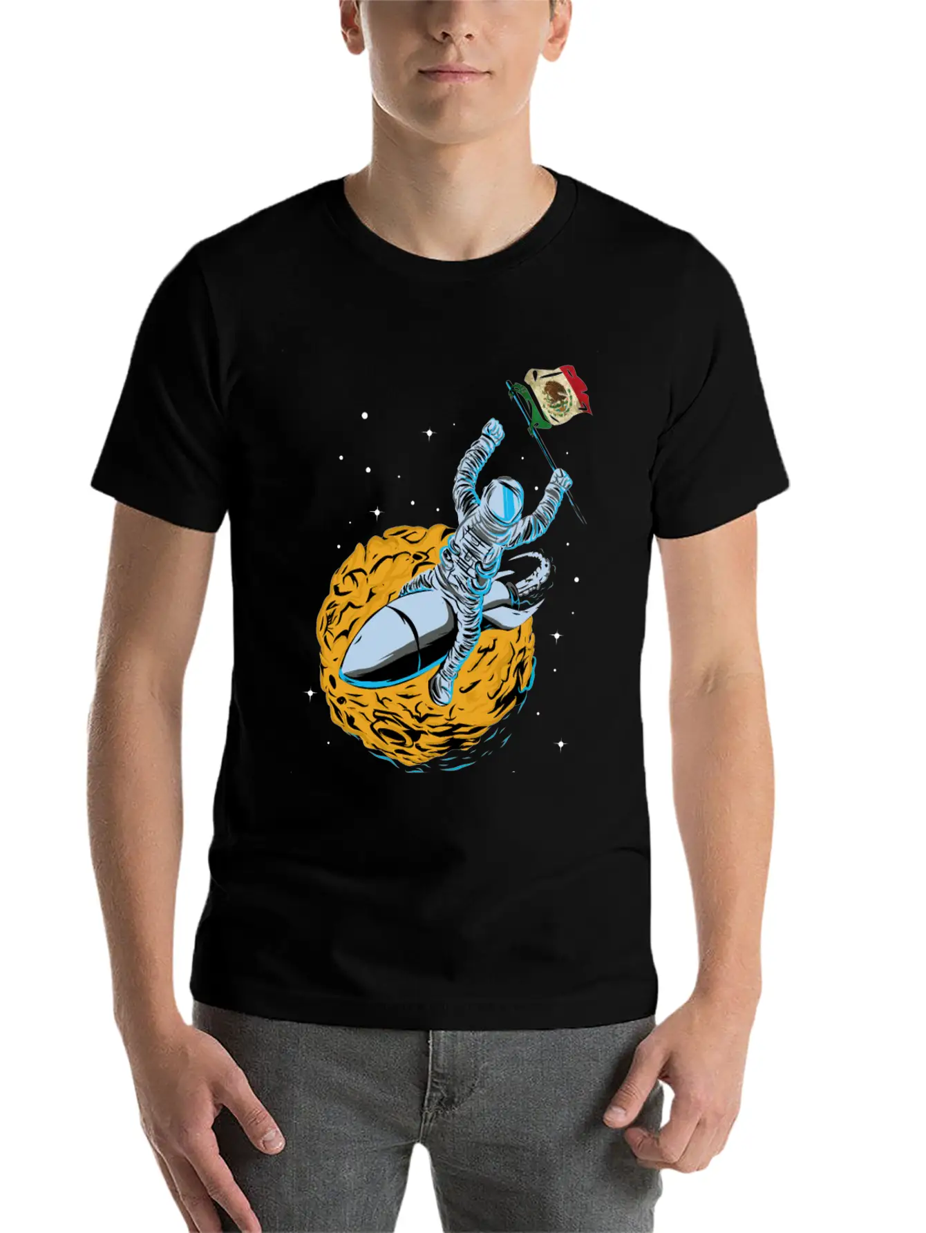 Astronaut Space Flag Mexiko Unisex Casual T-Shirt – Clean Design For Daily Comfort