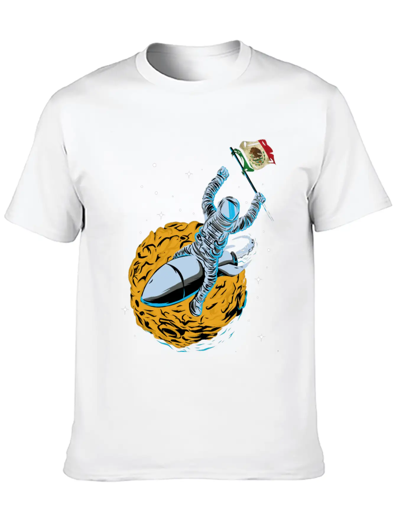 Astronaut Space Flag Mexiko Unisex Casual T-Shirt – Clean Design For Daily Comfort