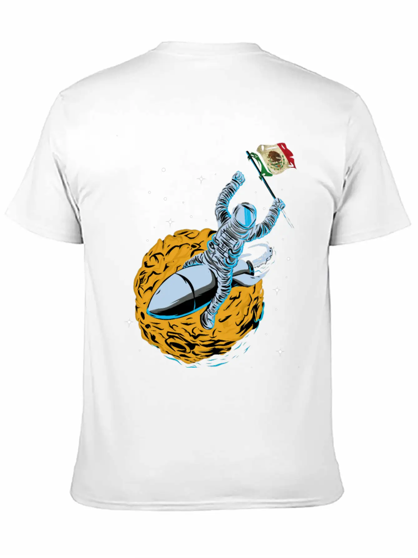 Astronaut Space Flag Mexiko Unisex Casual T-Shirt – Clean Design For Daily Comfort