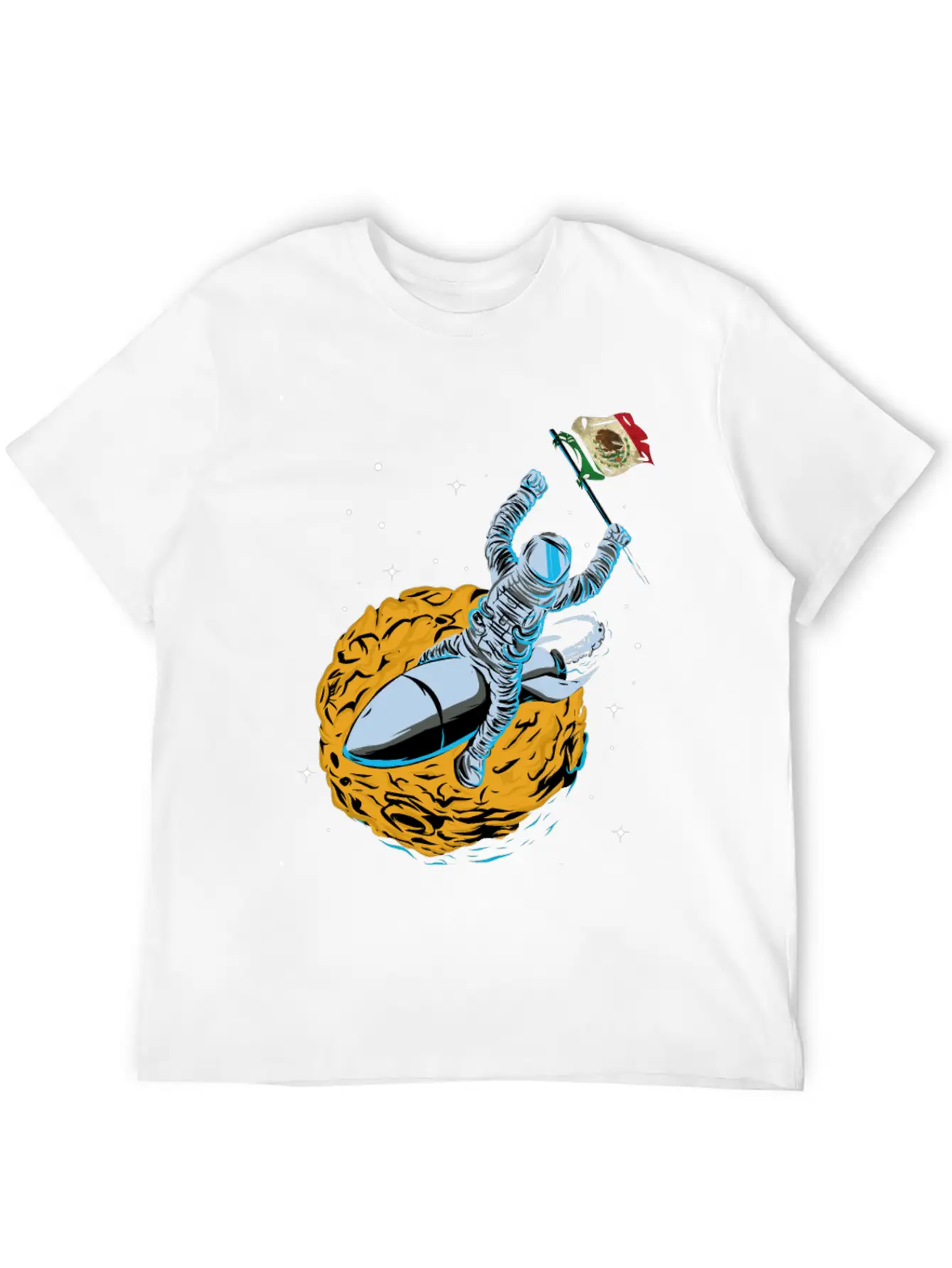 Astronaut Space Flag Mexiko Unisex Casual T-Shirt – Clean Design For Daily Comfort