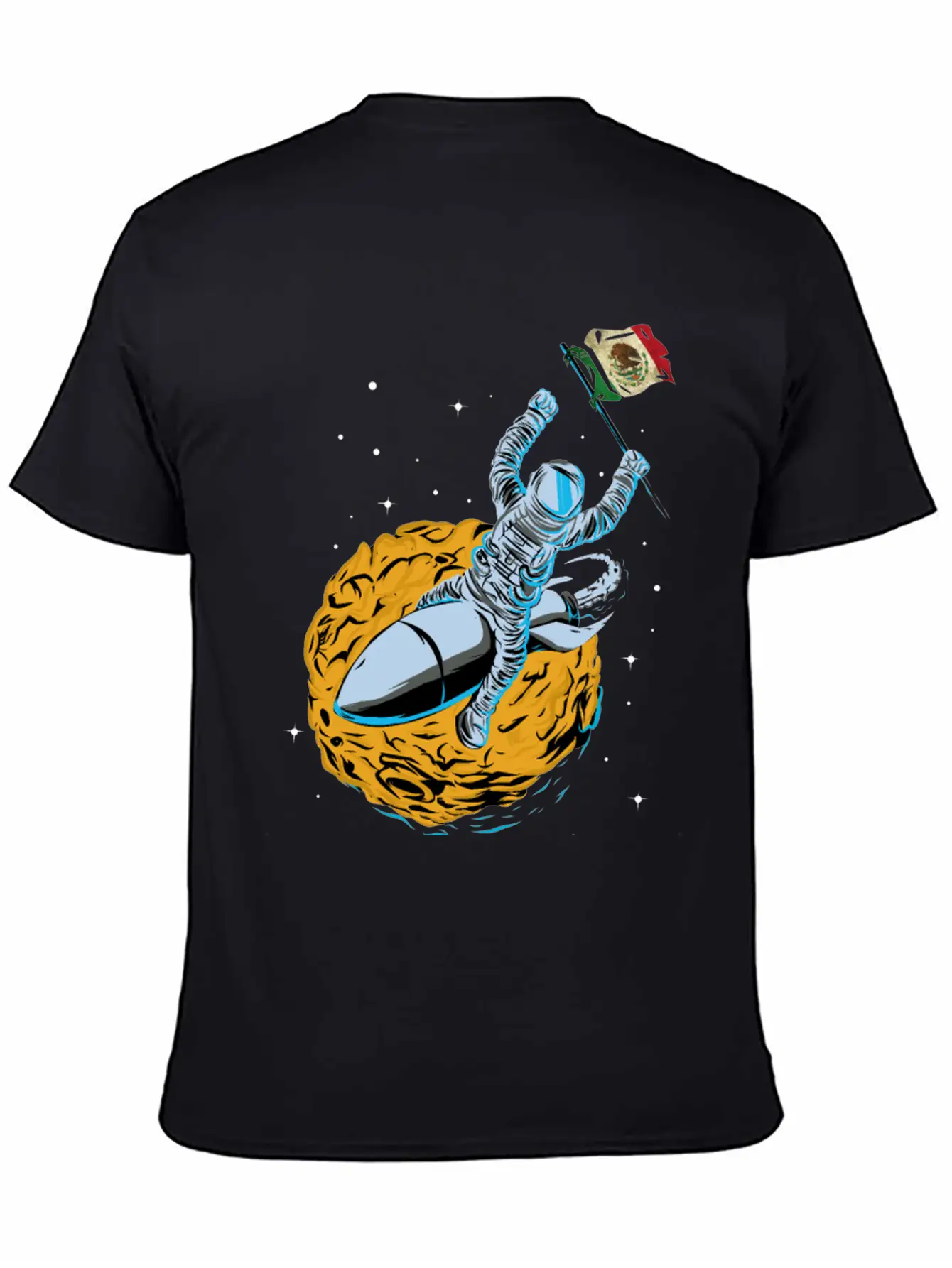 Astronaut Space Flag Mexiko Unisex Casual T-Shirt – Clean Design For Daily Comfort