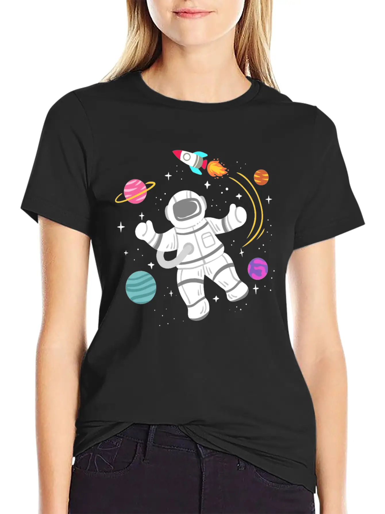 Astronaut Space Modern Fit Casual T-Shirt ��� Clean And Versatile Design