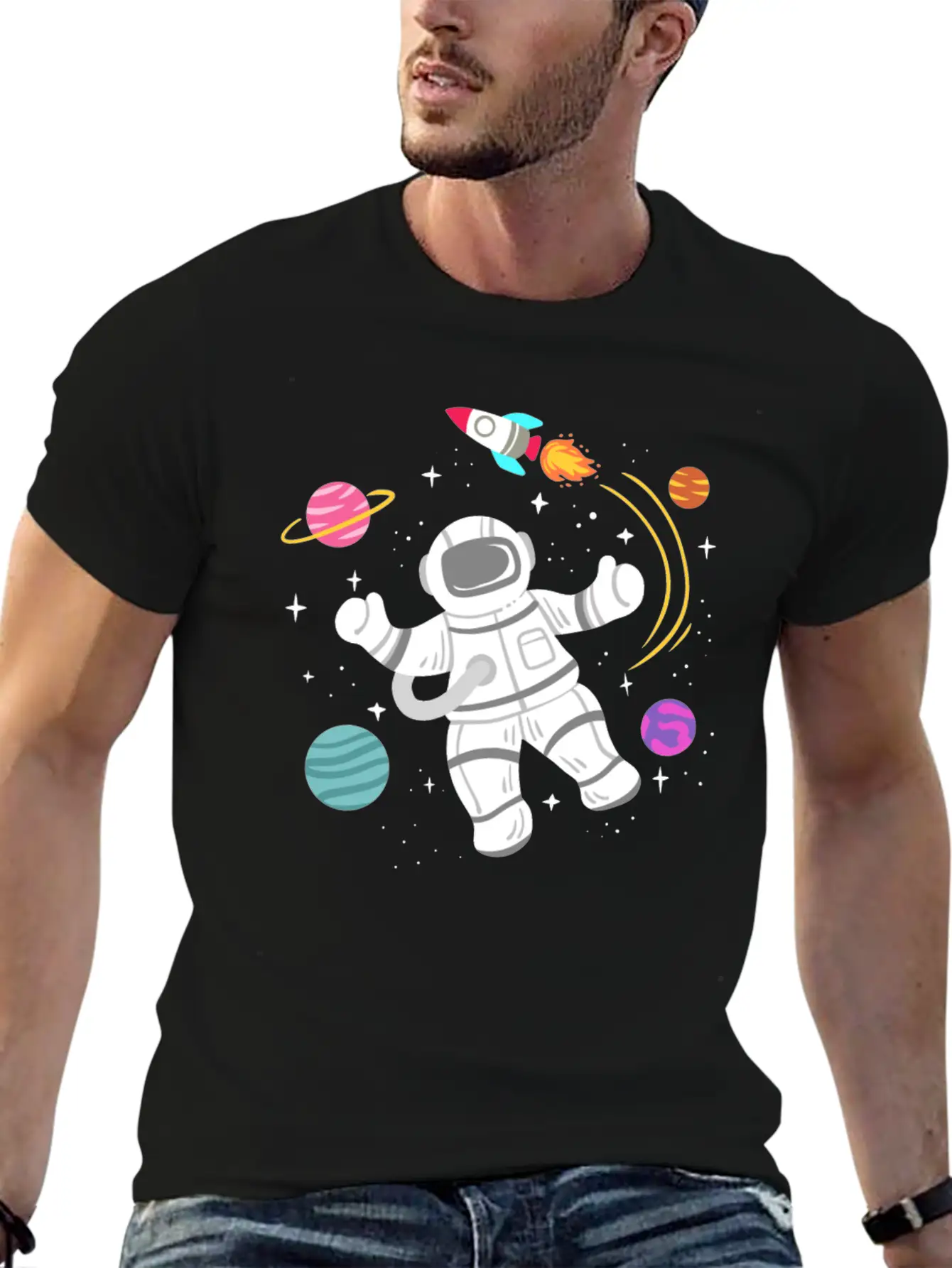 Astronaut Space Modern Fit Casual T-Shirt ��� Clean And Versatile Design