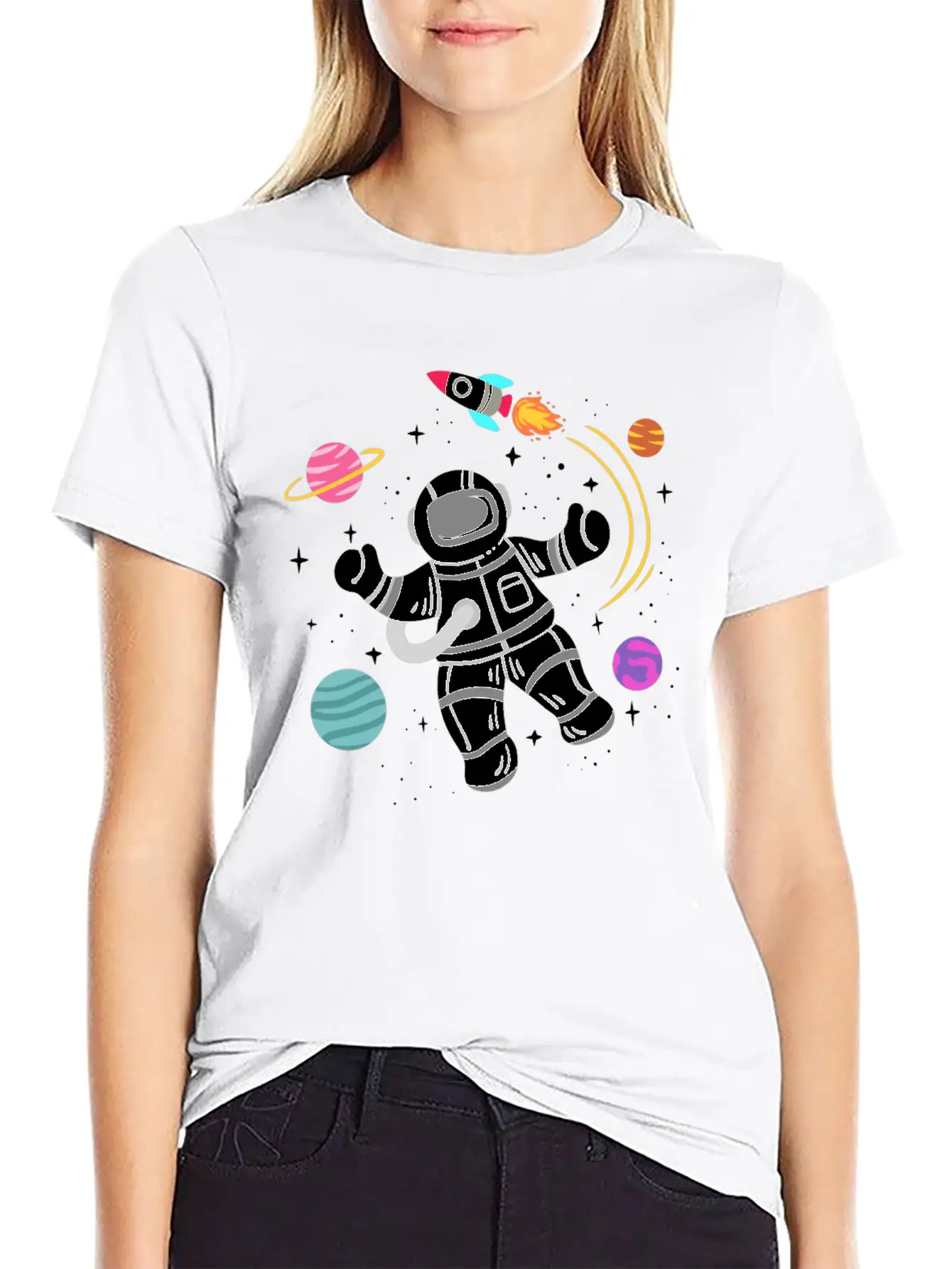 Astronaut Space Modern Fit Casual T-Shirt ��� Clean And Versatile Design