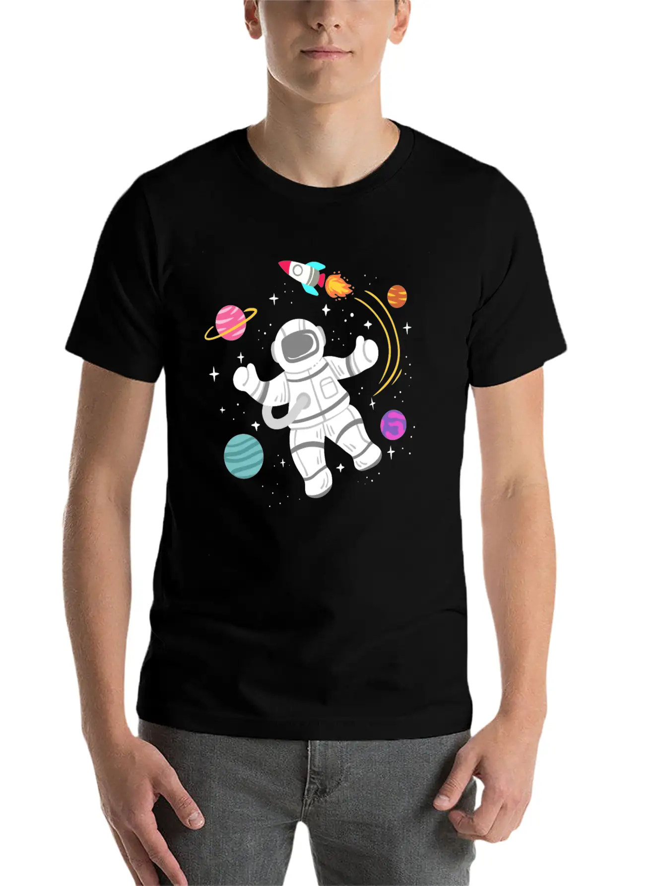 Astronaut Space Modern Fit Casual T-Shirt ��� Clean And Versatile Design
