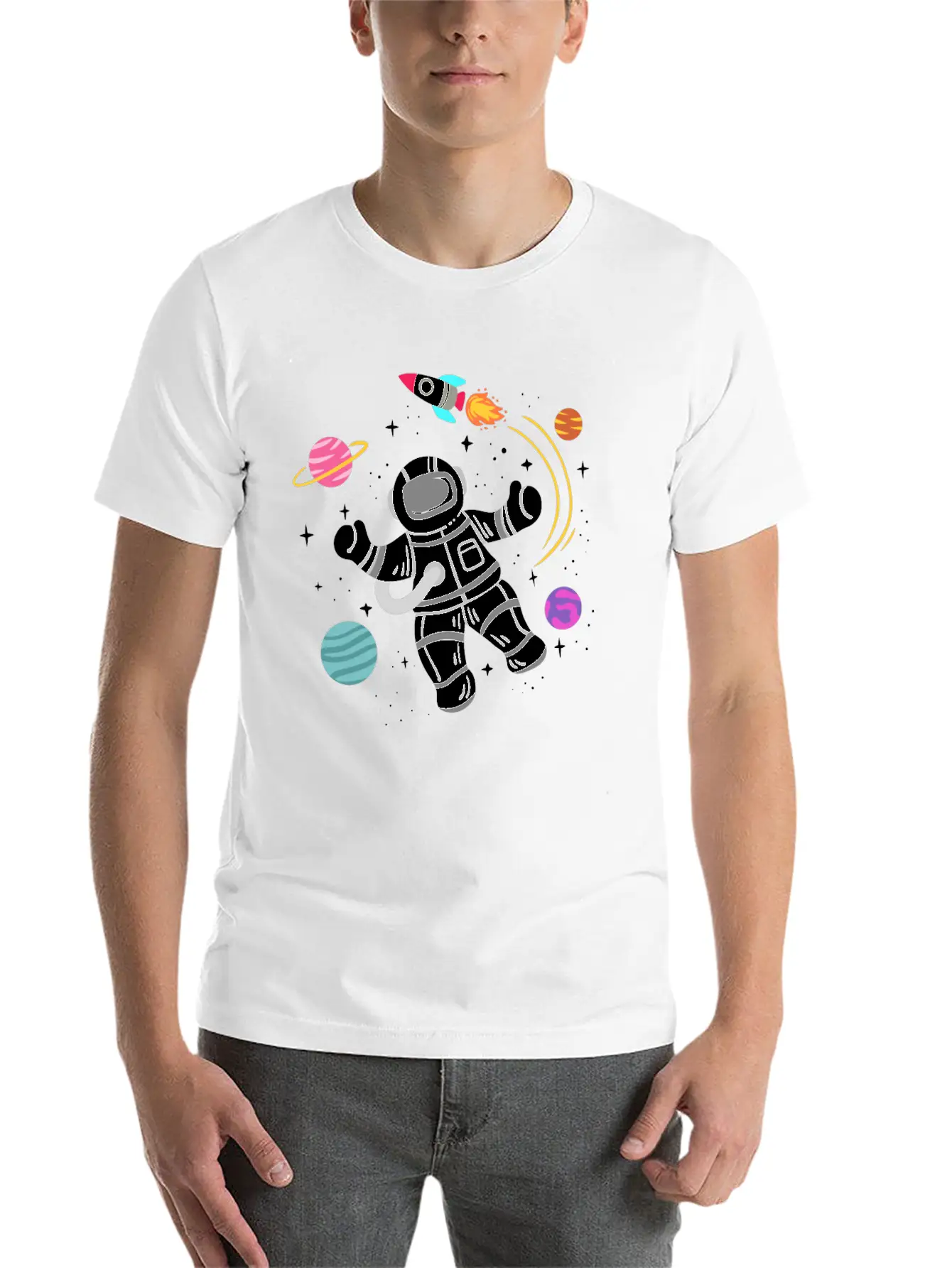 Astronaut Space Modern Fit Casual T-Shirt ��� Clean And Versatile Design