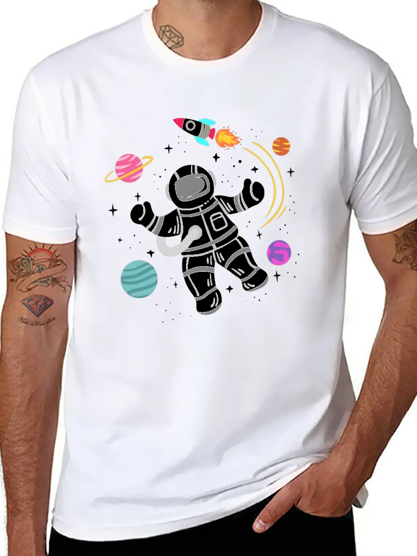 Astronaut Space Modern Fit Casual T-Shirt ��� Clean And Versatile Design