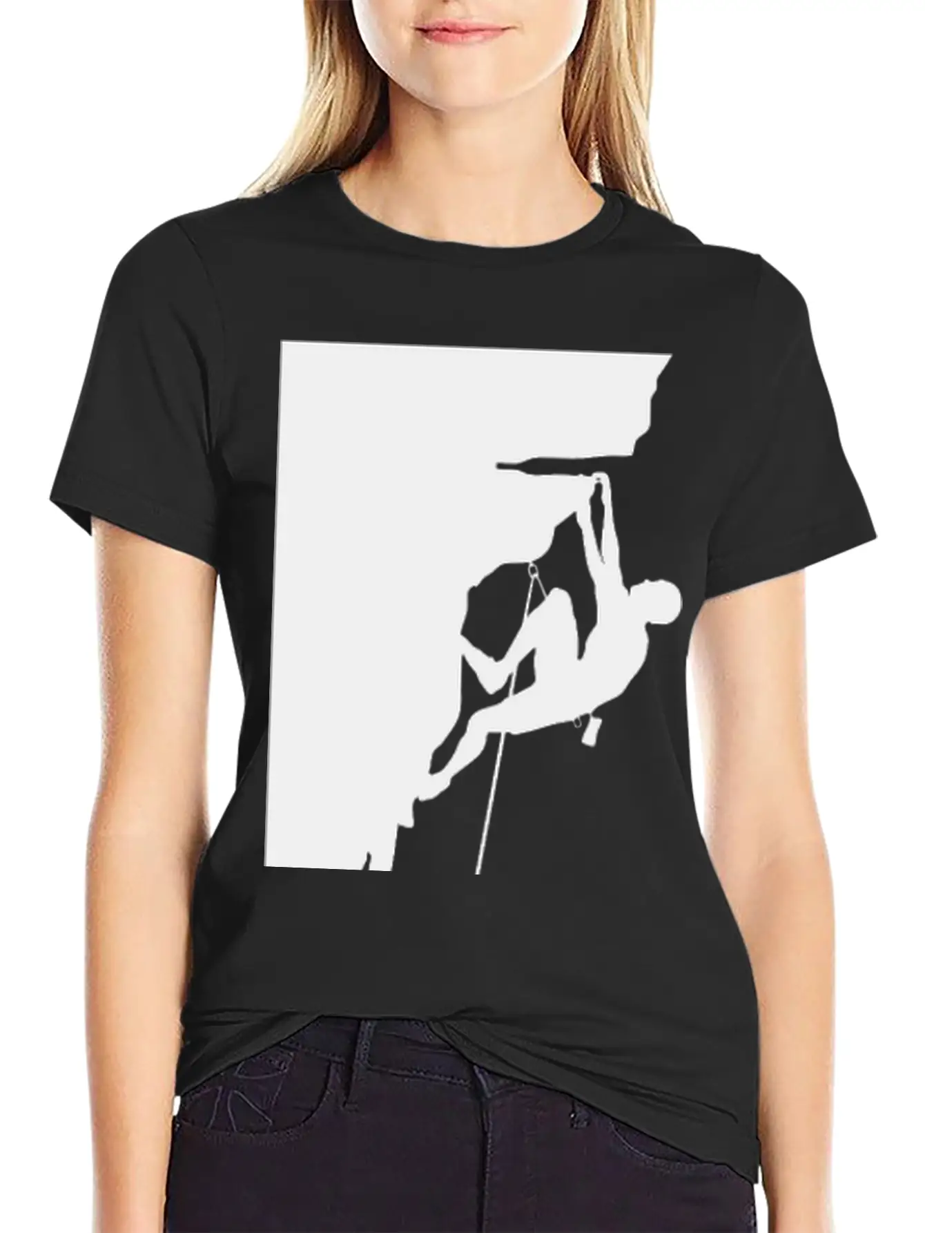 Athletic Man Climbing Mountain Rock Basic Graphic T-Shirt – Daily Comfort In Soft Cotton