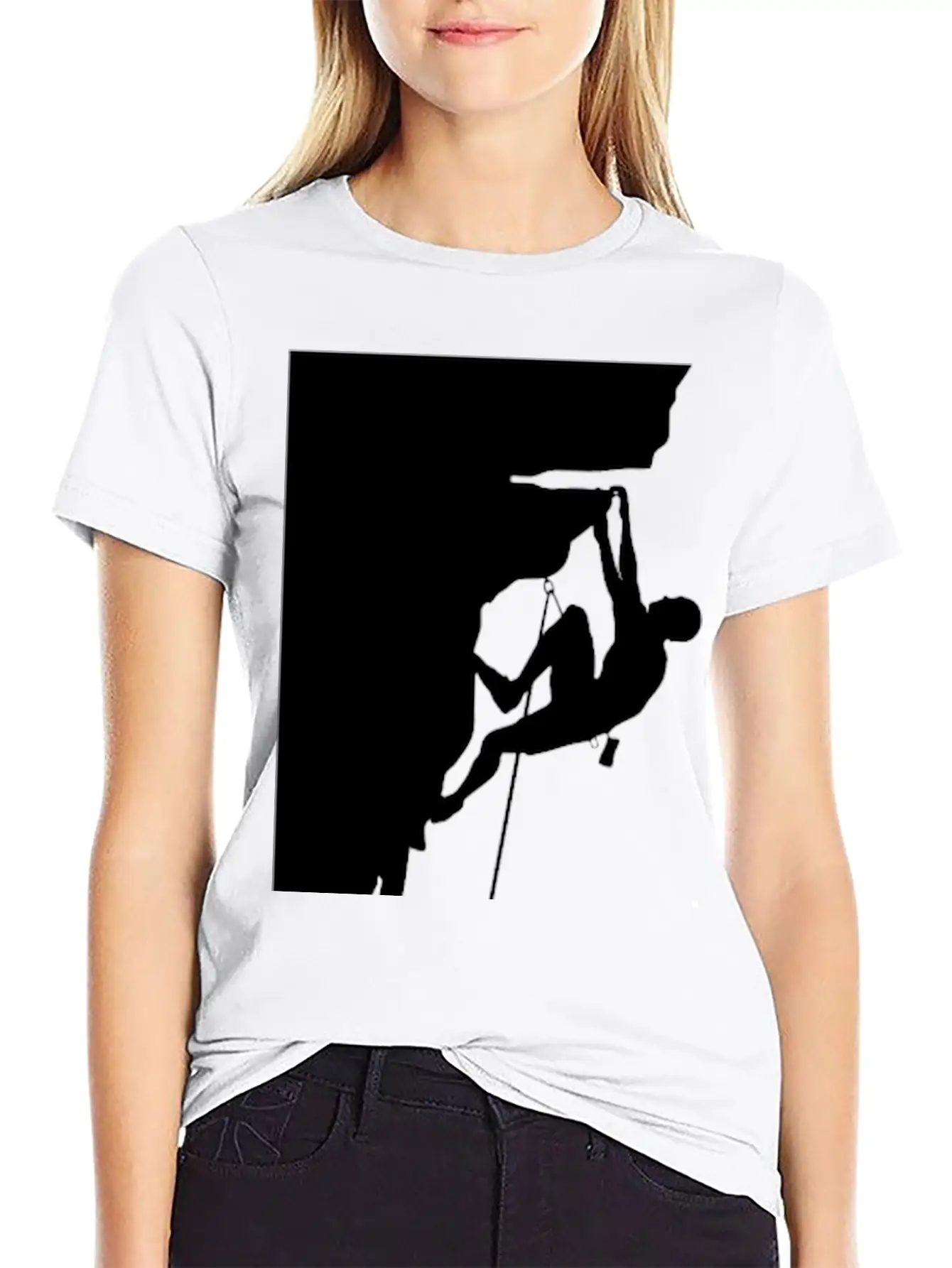 Athletic Man Climbing Mountain Rock Basic Graphic T-Shirt – Daily Comfort In Soft Cotton