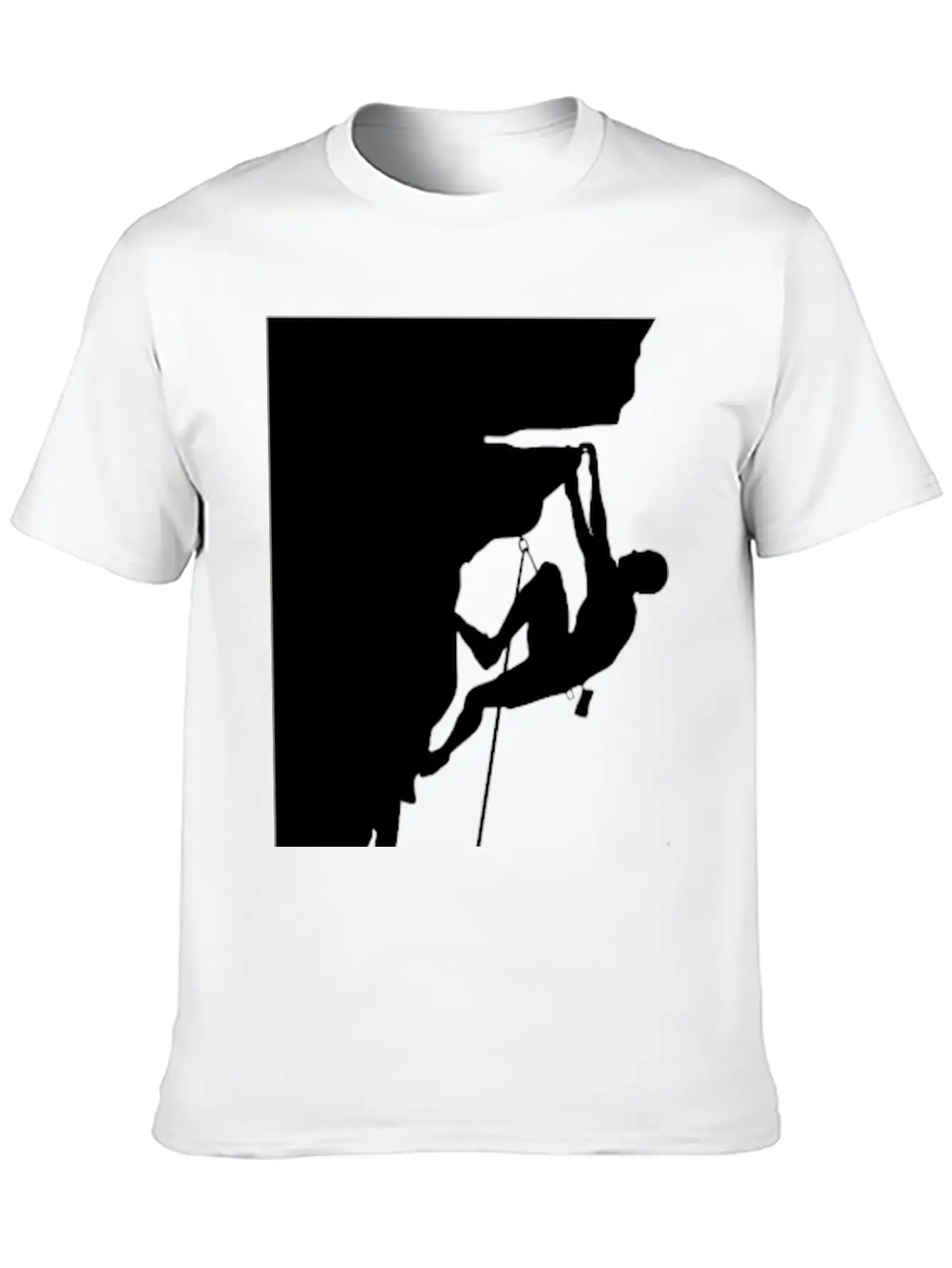 Athletic Man Climbing Mountain Rock Basic Graphic T-Shirt – Daily Comfort In Soft Cotton