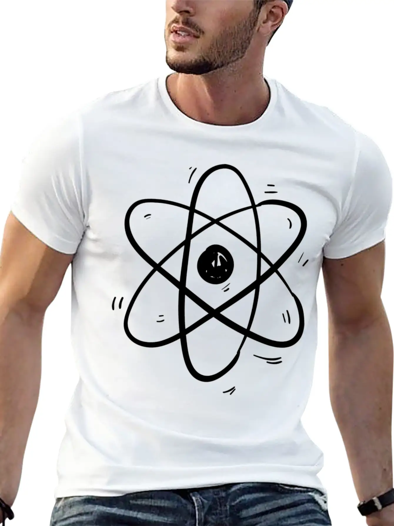Atom Model Cosmos Particle Theory Physics All Modern Fit Casual T-Shirt ��� Clean And Versatile Design