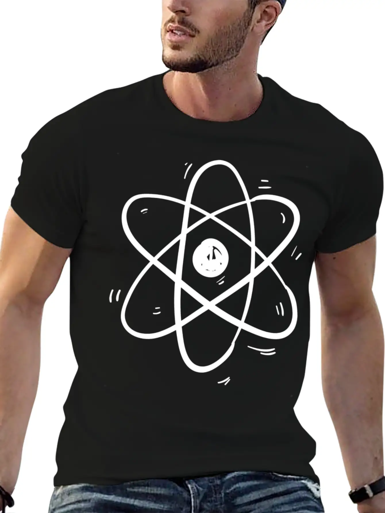 Atom Model Cosmos Particle Theory Physics All Modern Fit Casual T-Shirt ��� Clean And Versatile Design