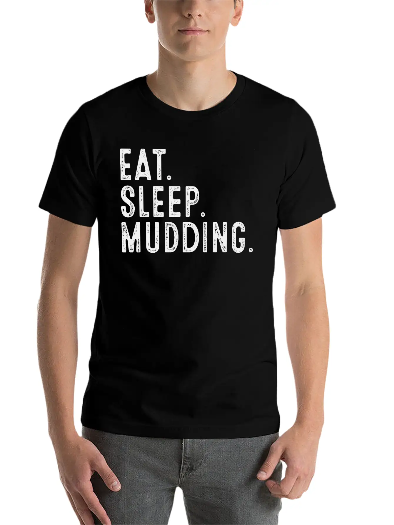 Atv Riding Eat Sleep Mudding T-Shirts Lightweight Cotton T-Shirt – Daily Comfort Graphic Shirt