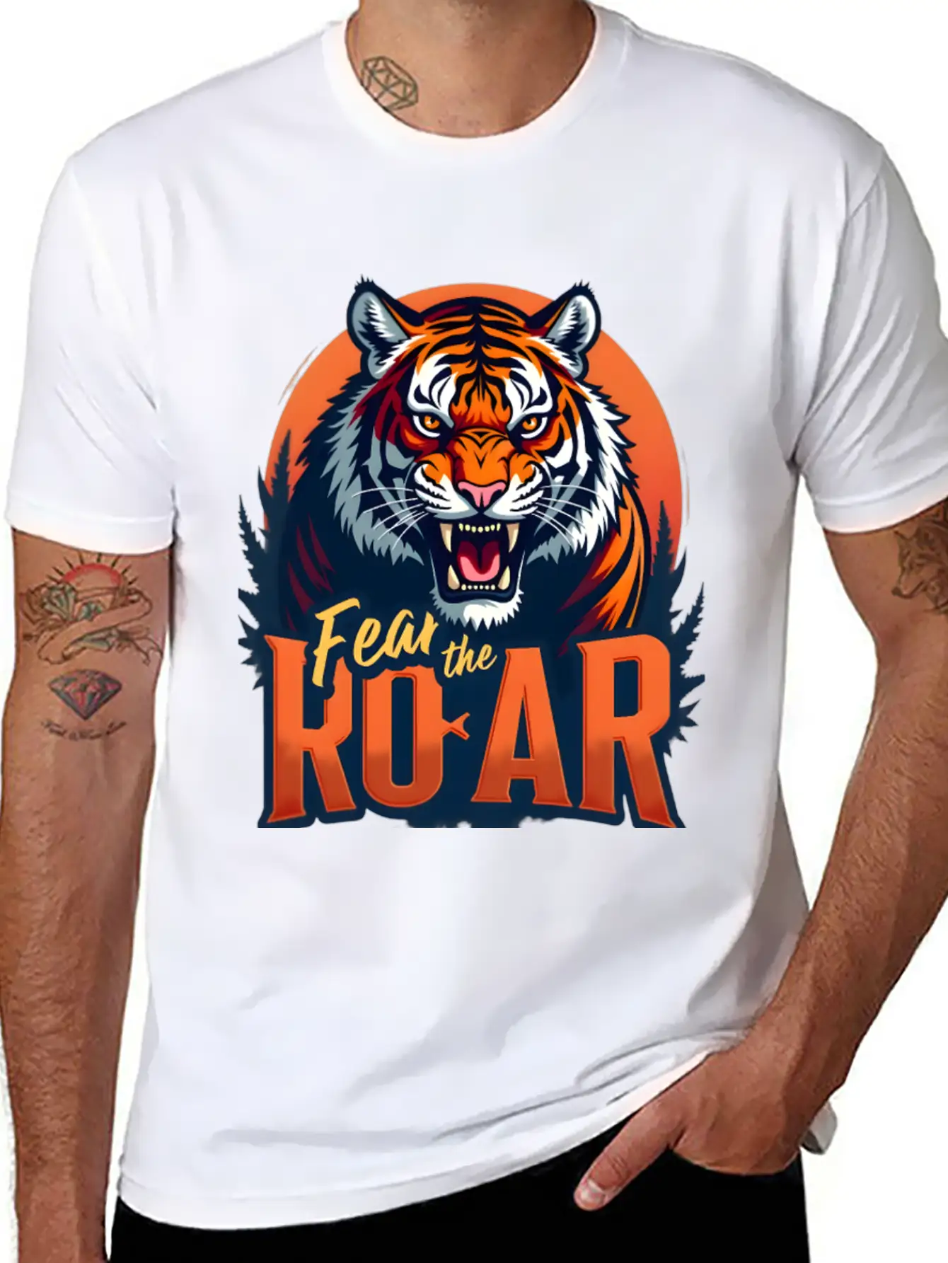Auburn Tiger Fear The Roar Lightweight Cotton T-Shirt – Daily Comfort Graphic Shirt