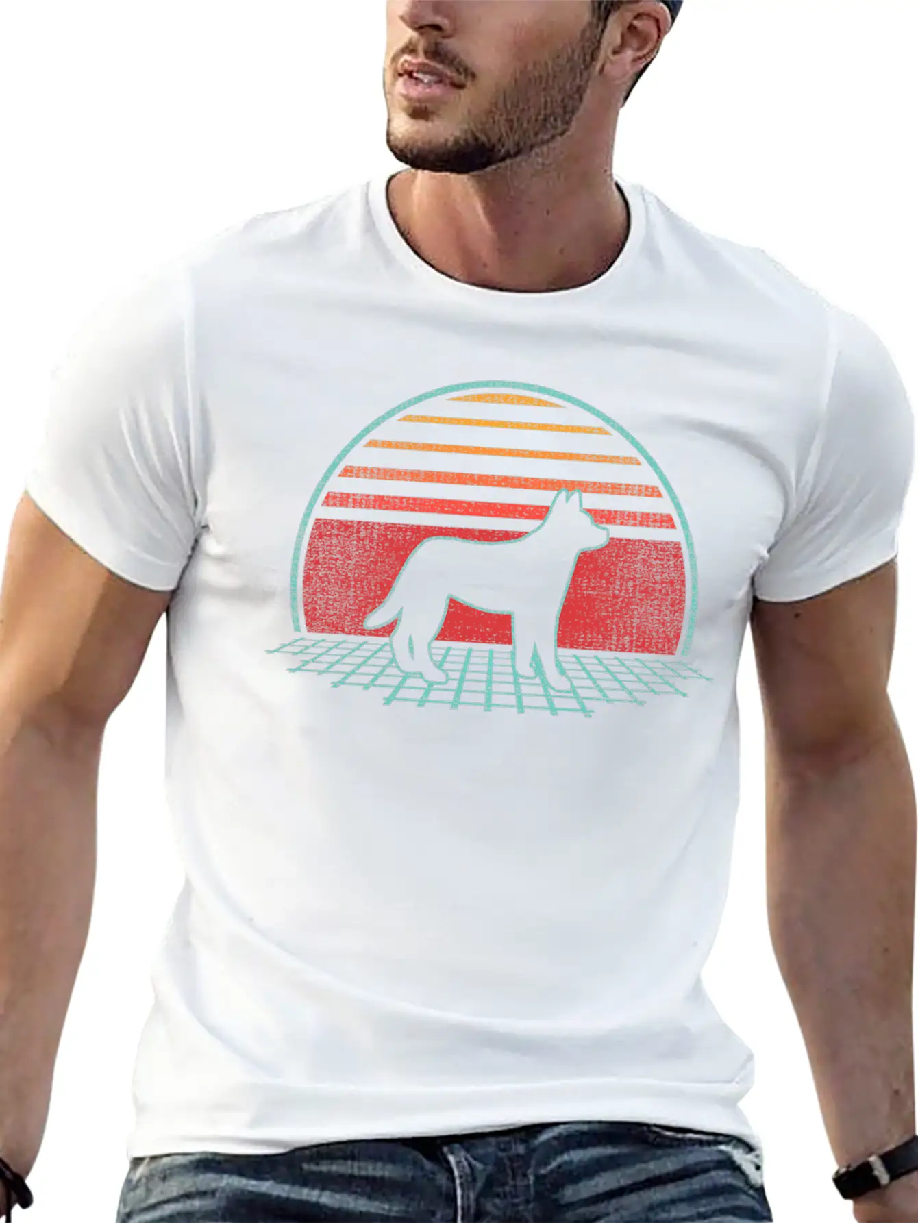 Australian Cattle Dog 80S Style Lightweight Cotton T-Shirt – Daily Comfort Graphic Shirt