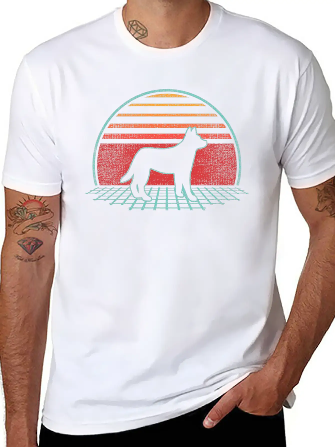 Australian Cattle Dog 80S Style Lightweight Cotton T-Shirt – Daily Comfort Graphic Shirt