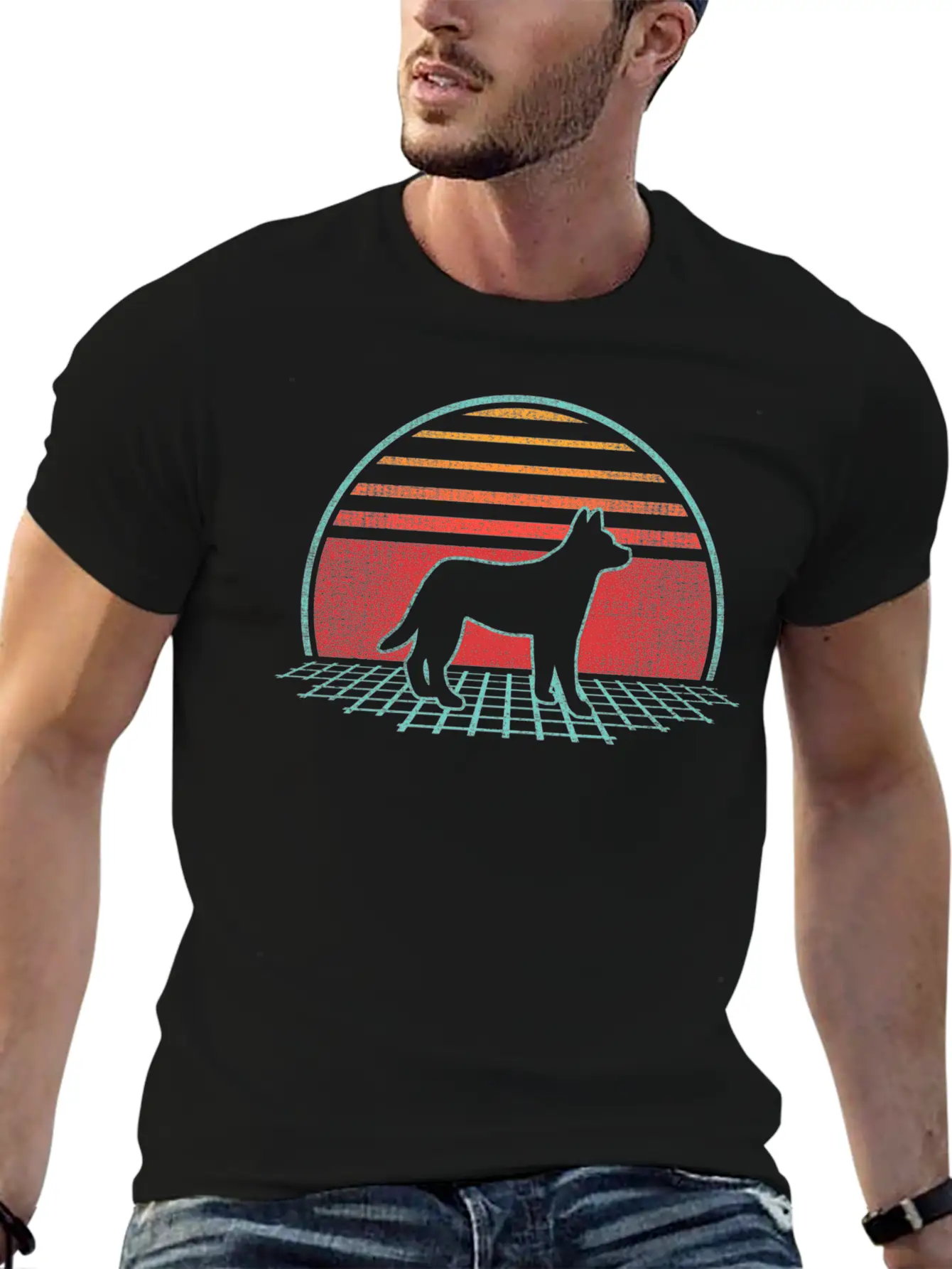 Australian Cattle Dog 80S Style Lightweight Cotton T-Shirt – Daily Comfort Graphic Shirt