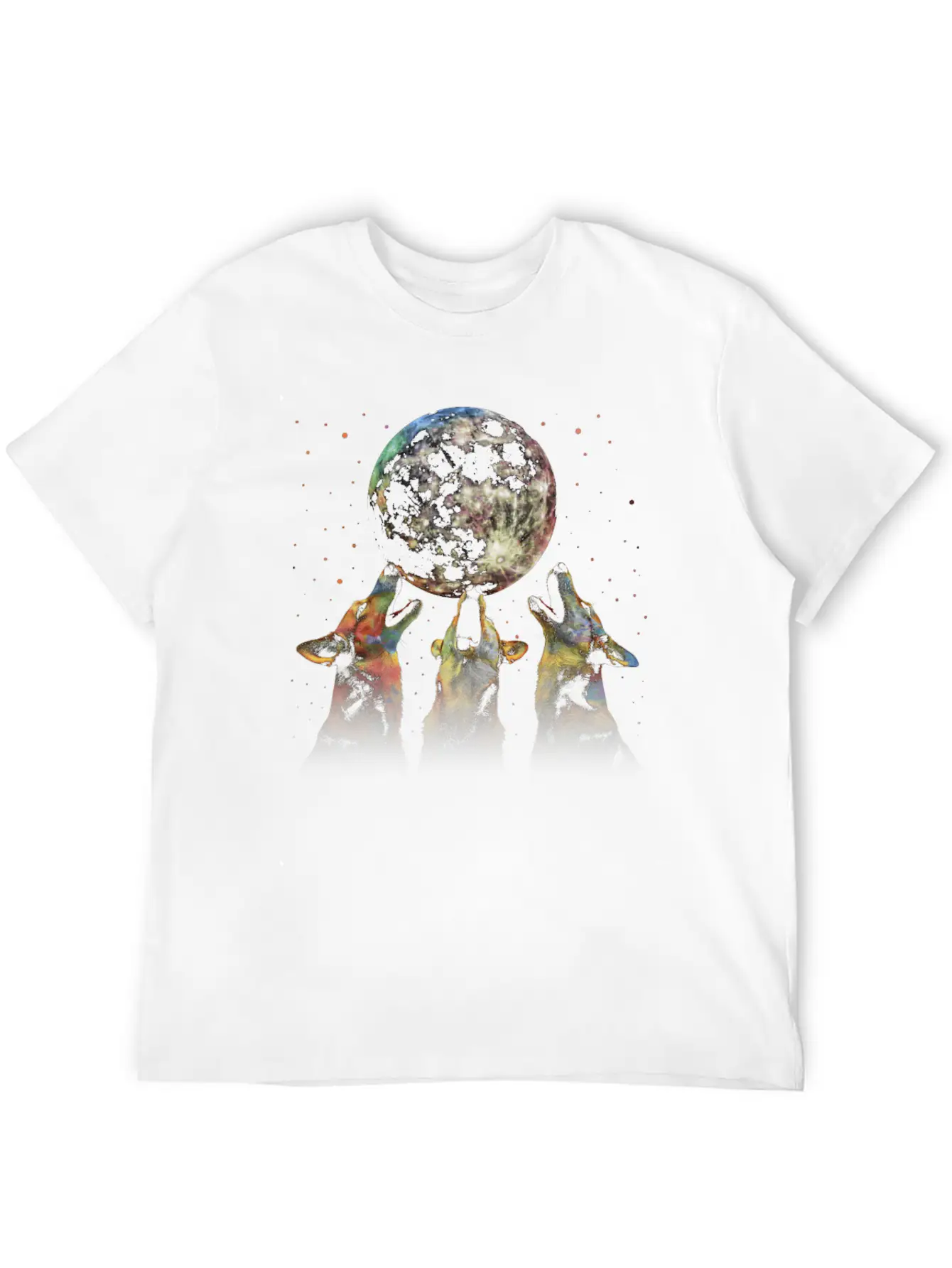 Australian Cattle Dog Dog Howling Moon Essential Cotton Tee For Daily Outfits – Unisex Style