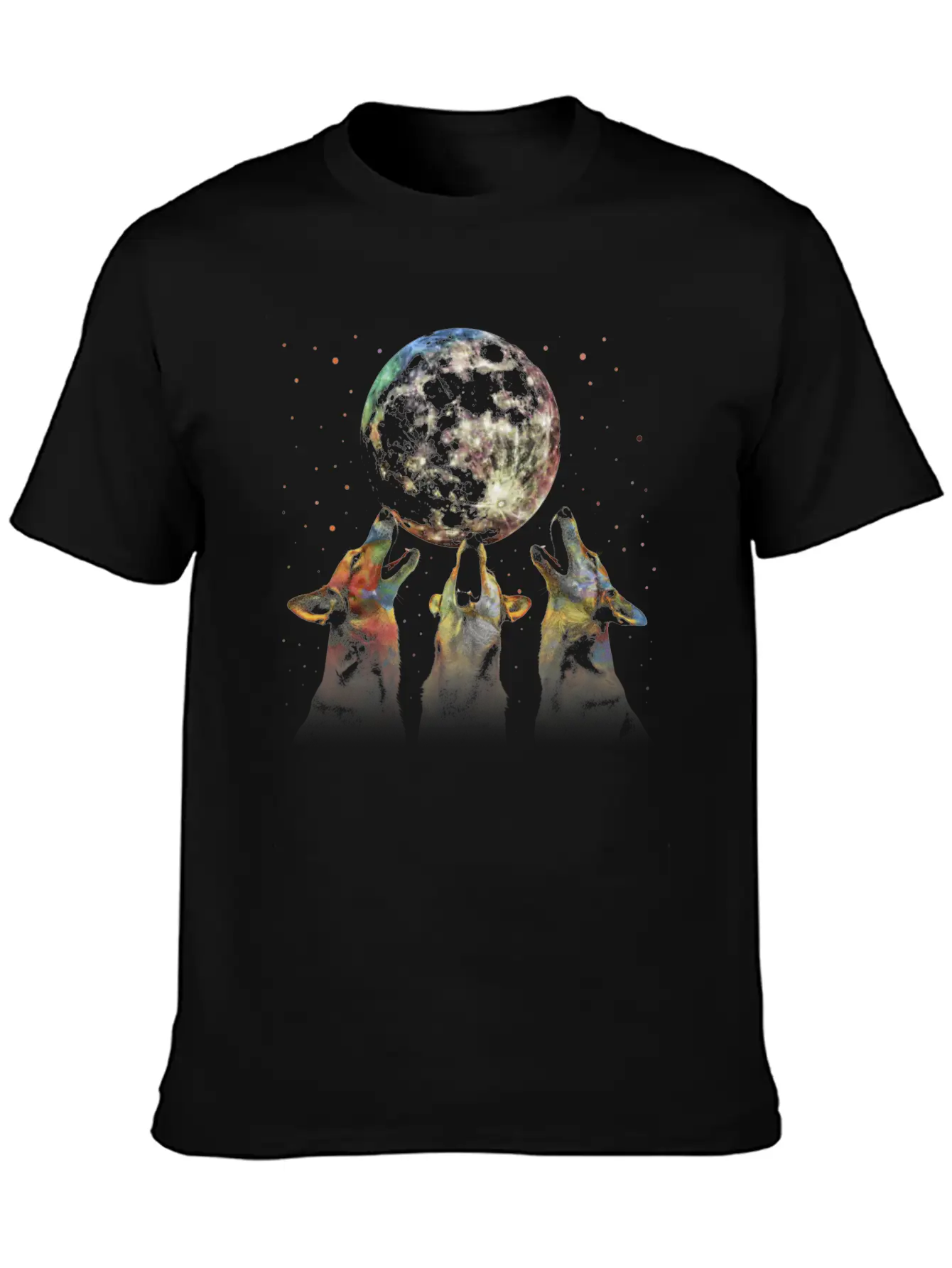 Australian Cattle Dog Dog Howling Moon Essential Cotton Tee For Daily Outfits – Unisex Style