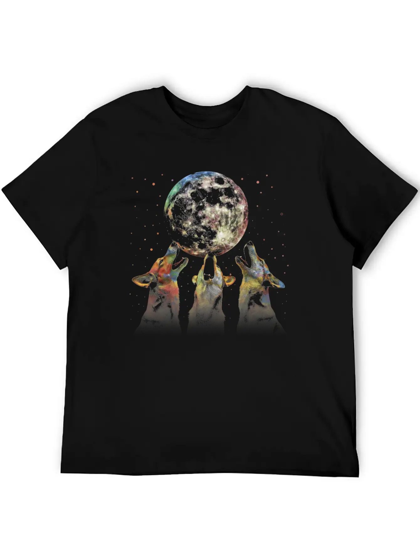 Australian Cattle Dog Dog Howling Moon Essential Cotton Tee For Daily Outfits – Unisex Style