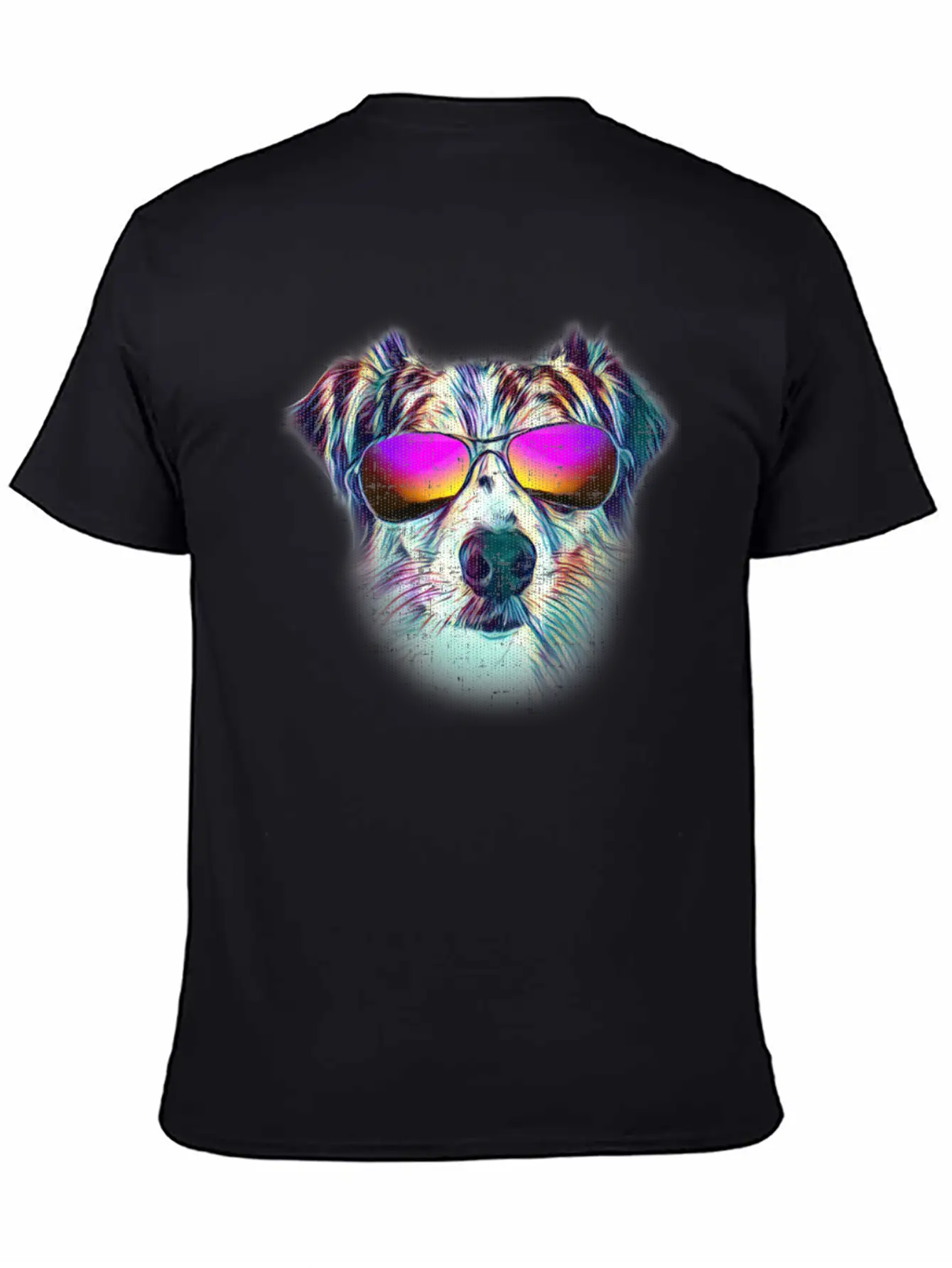 Australian Shepherd Colorful Neon Dog Sunglasses Unisex Casual T-Shirt ��� Clean Design For Daily Comfort