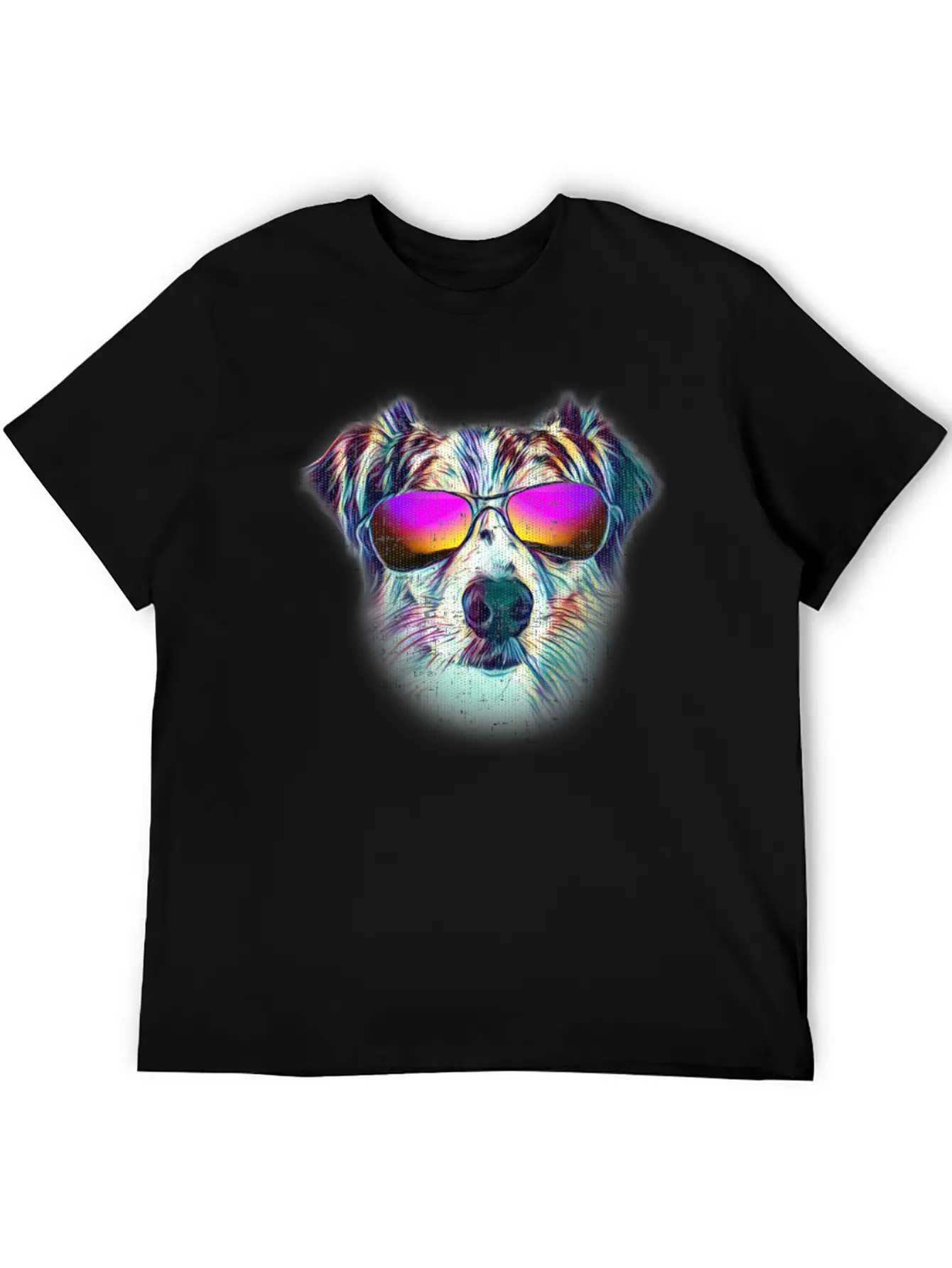 Australian Shepherd Colorful Neon Dog Sunglasses Unisex Casual T-Shirt ��� Clean Design For Daily Comfort