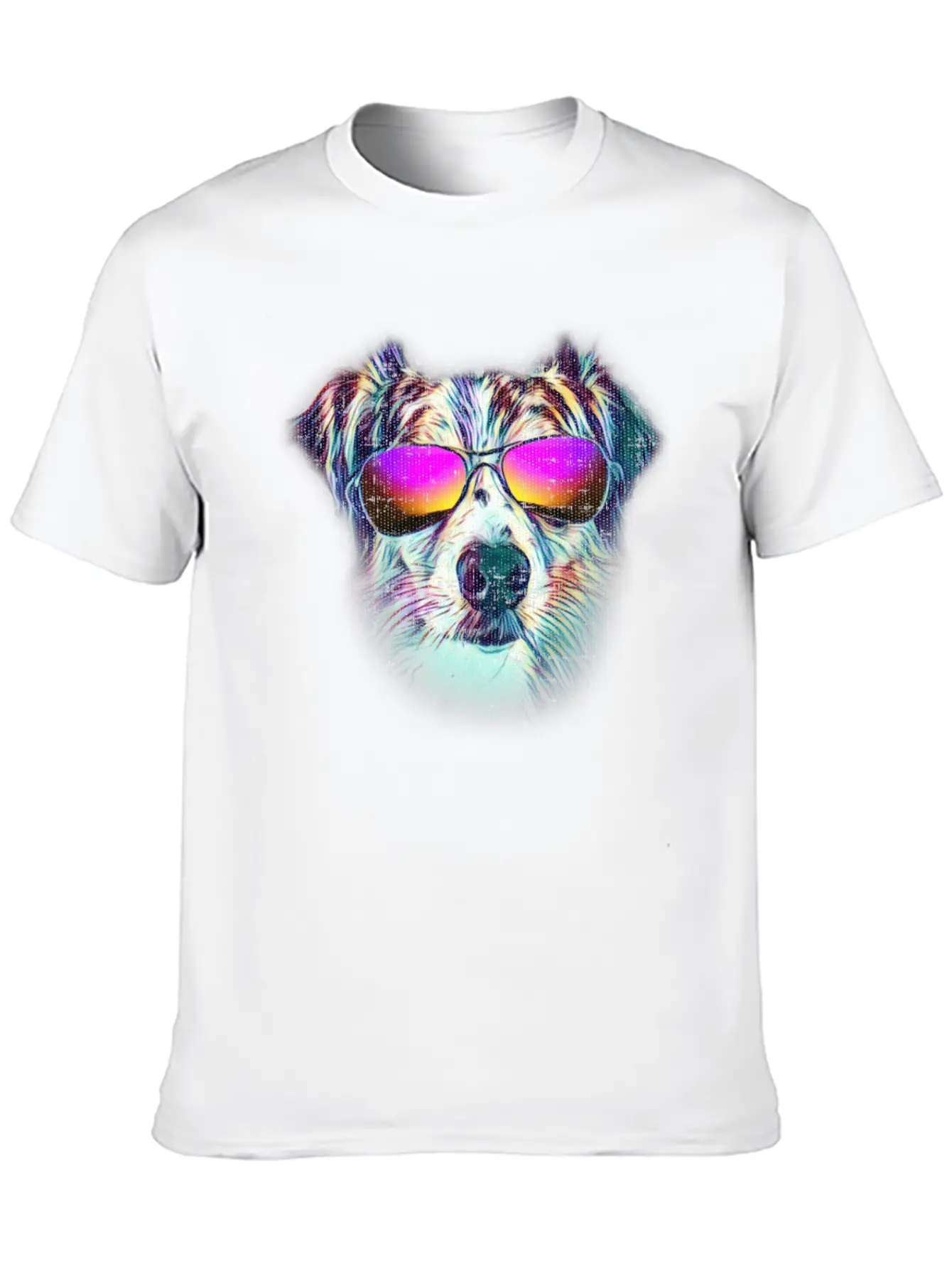 Australian Shepherd Colorful Neon Dog Sunglasses Unisex Casual T-Shirt ��� Clean Design For Daily Comfort