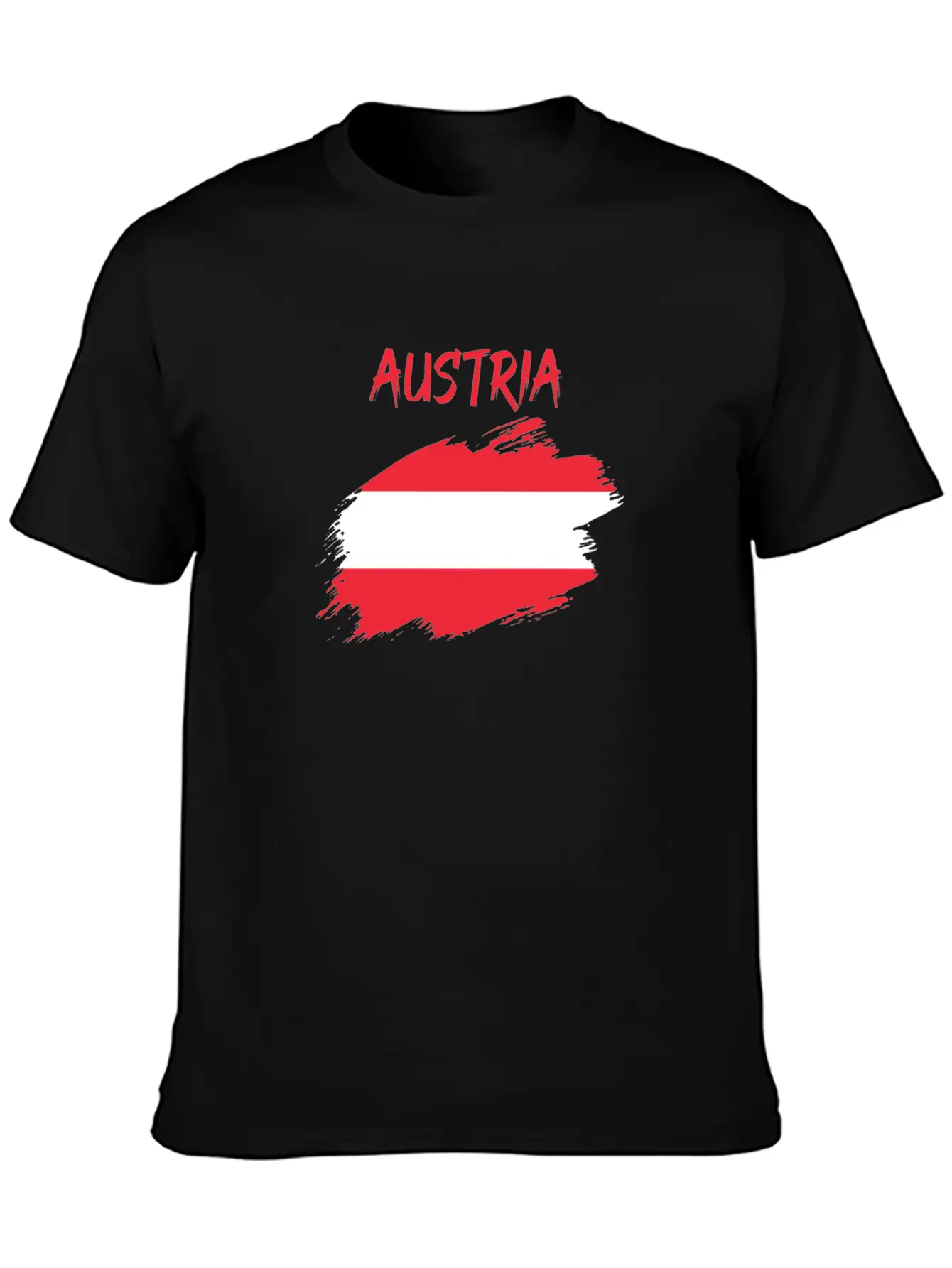 Austria Flag Banner Austrian Modern Fit Casual T-Shirt ��� Clean And Versatile Design