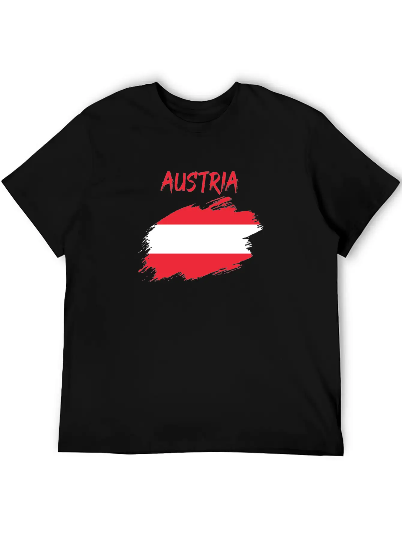 Austria Flag Banner Austrian Modern Fit Casual T-Shirt ��� Clean And Versatile Design