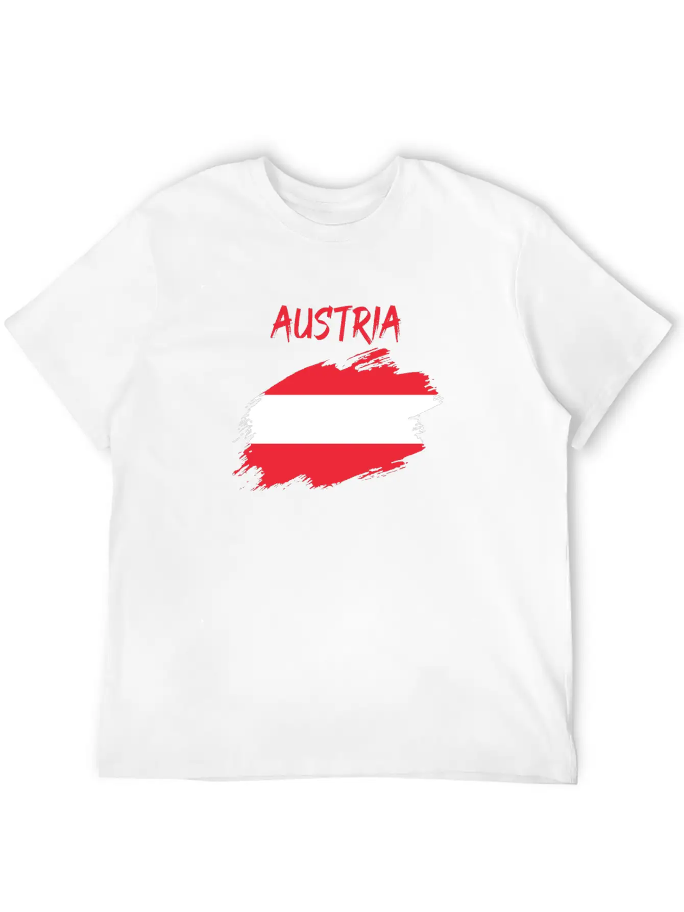 Austria Flag Banner Austrian Modern Fit Casual T-Shirt ��� Clean And Versatile Design