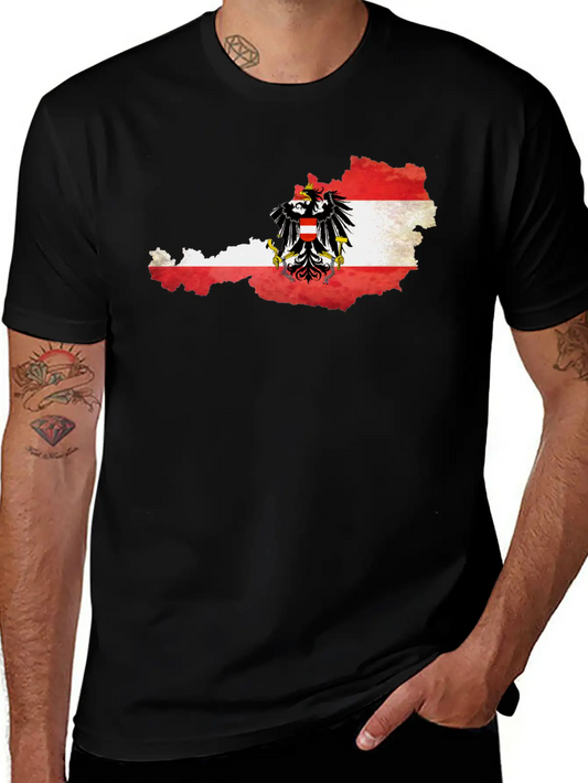 Austria Flag Map Modern Fit Casual T-Shirt – Clean And Versatile Design