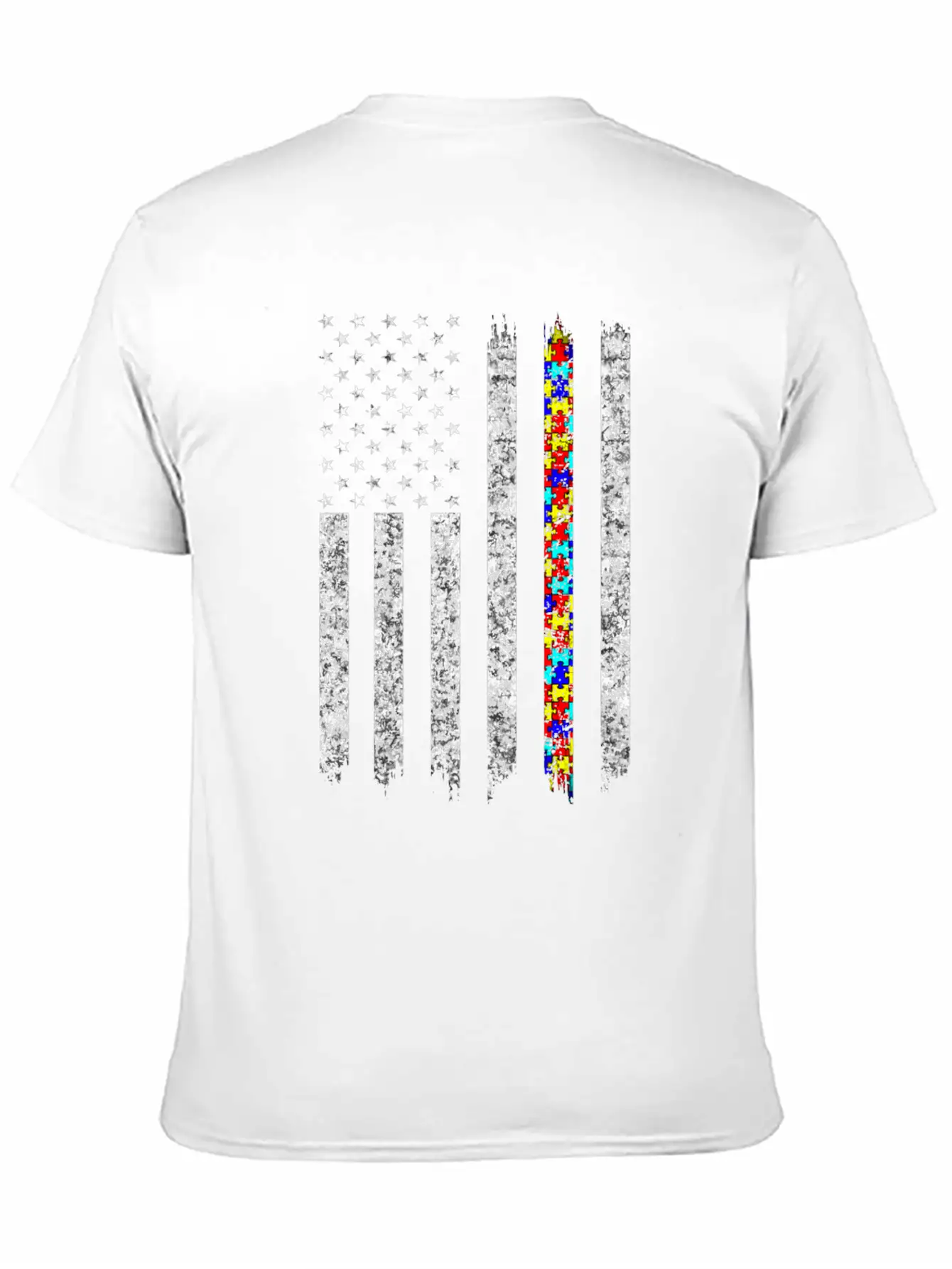 Autism Awareness American Flag Basic Graphic T-Shirt – Daily Comfort In Soft Cotton