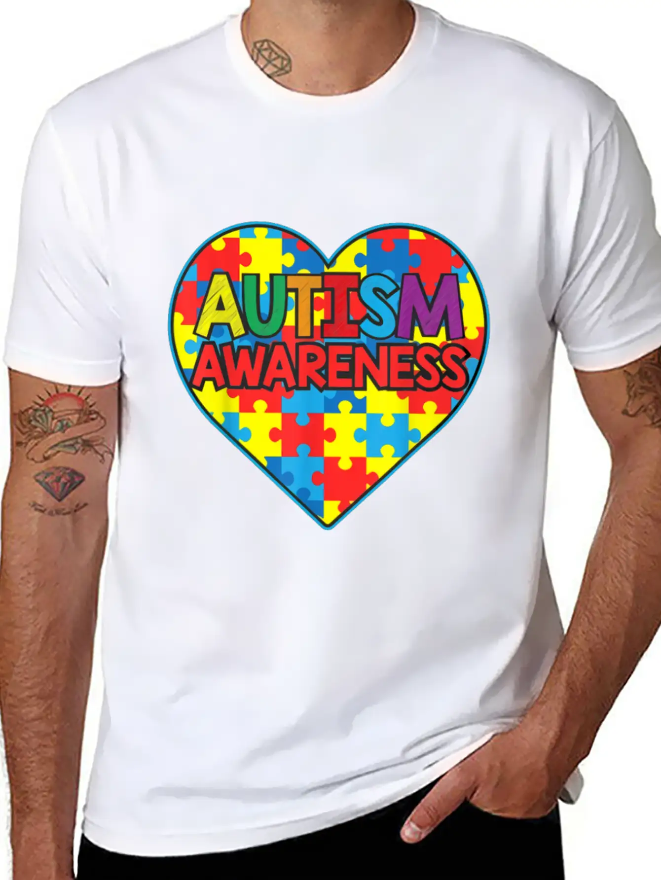 Autism Awareness Lightweight Cotton T-Shirt – Daily Comfort Graphic Shirt