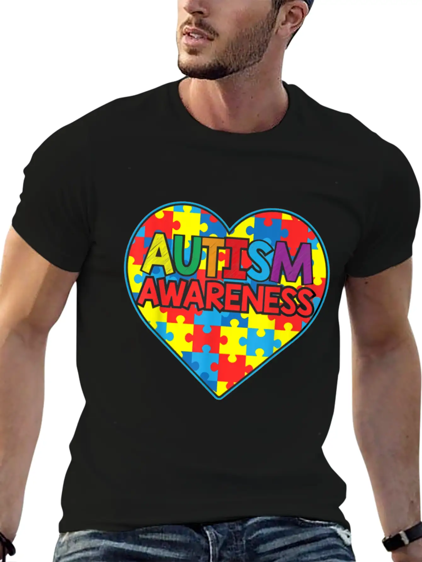 Autism Awareness Lightweight Cotton T-Shirt – Daily Comfort Graphic Shirt
